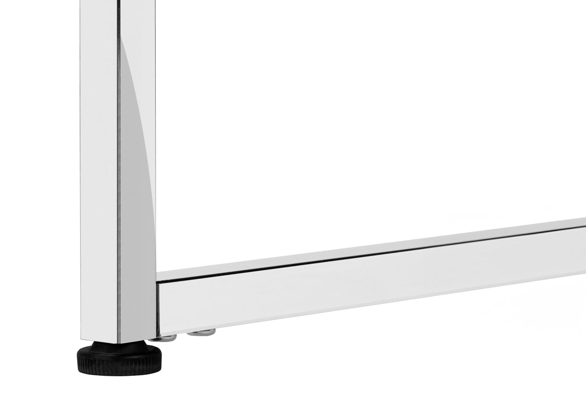 Computer Desk, Home Office, Laptop, Storage Drawers, 48'l, Work, White Laminate, Chrome Metal, Contemporary, Modern