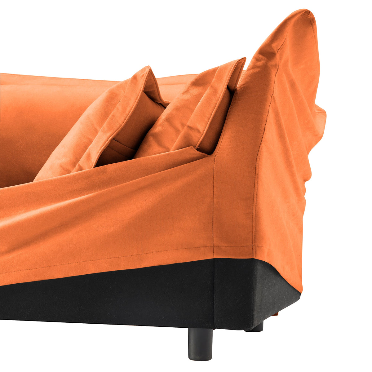 Set of 2 Slipcovered Armchairs,Deep Seat Accent Chair Set for Living Room, Reading Room, Bedroom and Working Spaces,Armchair Sets with Large Soft Pillows,Chenille Fabric,Orange
