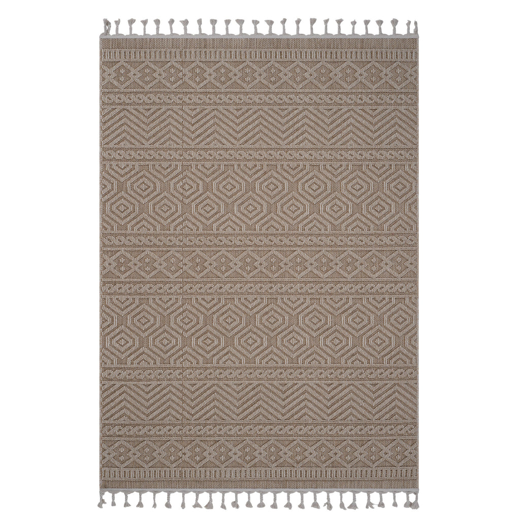 NAAR Guros Collection 5X7 Mocha / Geometric Indoor / Outdoor Area Rug