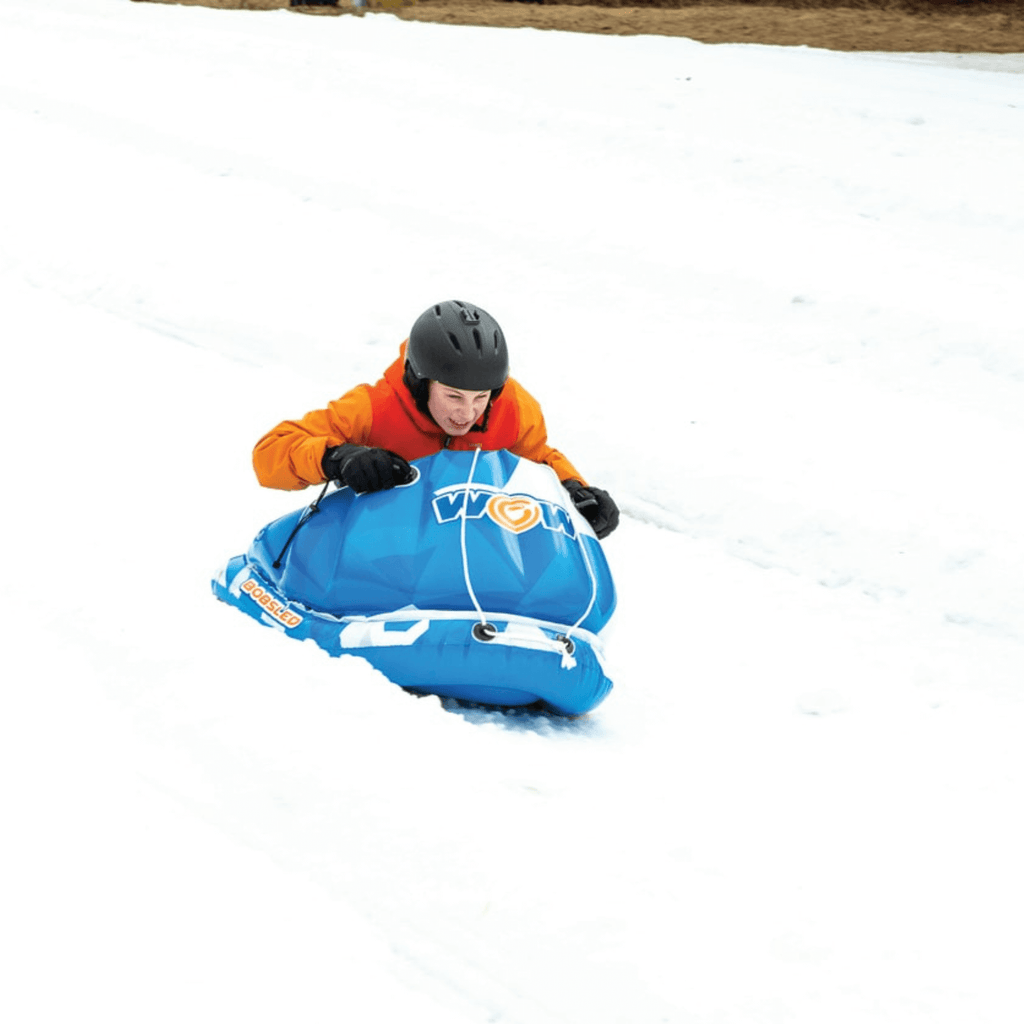 WOW Watersports Snow Tube Bobsled for Kids and Adults w Front Snow Shield