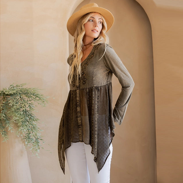 Young Threads Bohemian Rhapsody: Stonewashed Rayon Women Top