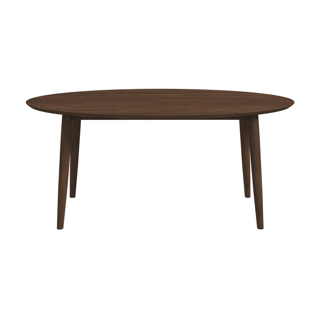 Ada Mid Century Modern Solid Wood Walnut Oval Dining Table for Dining Room or Kitchen 29.5'H x 35.4'D x 66.9'W Kitchen Dining Room Dinner Pedestal Table,Space Saving Wood Kitchen & Dining Room