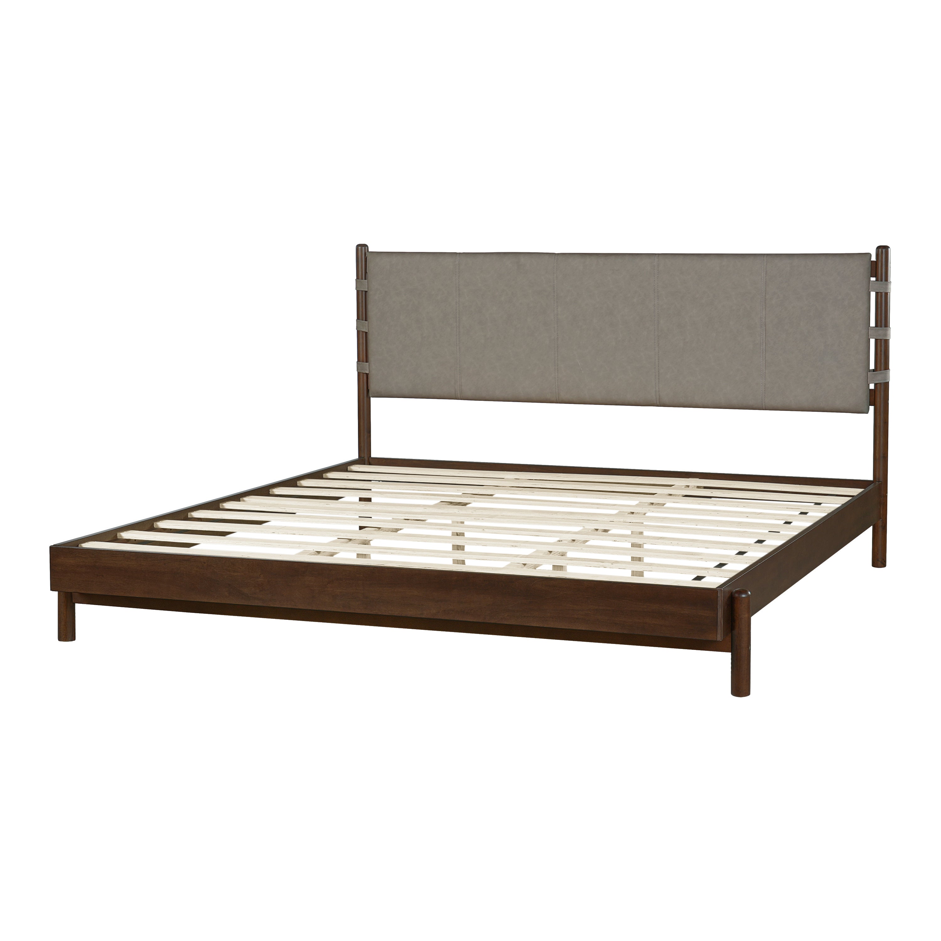 Modern King Bed Frame Set with 2 Nightstands, Light Gray Wood Platform Bed with Headboard and Matching Bedside Tables for Bedroom