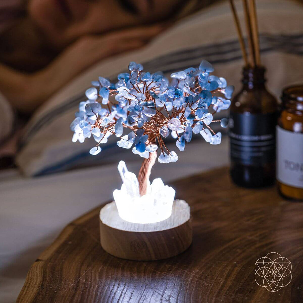 Guardian Lamp of Protection - Aquamarine Tree