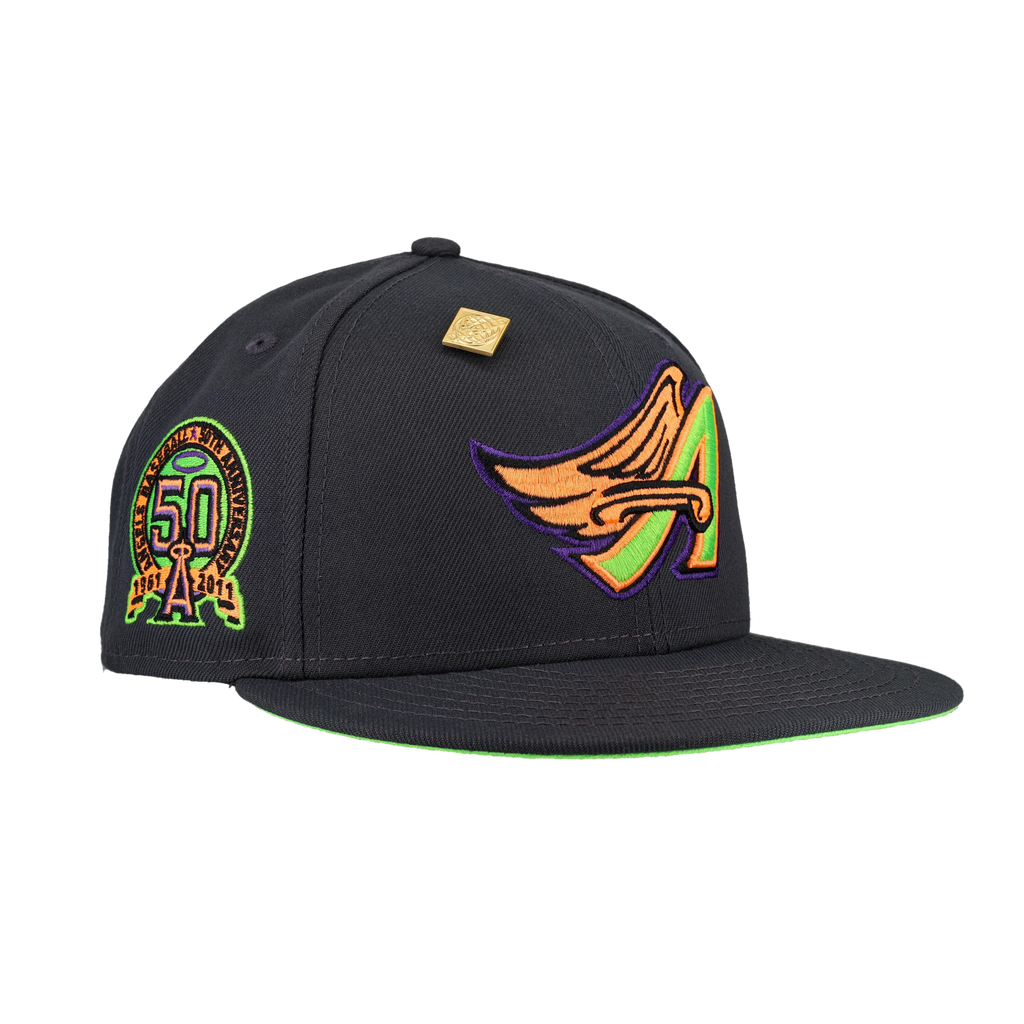 Anaheim Angels 50th Anniversary Patch Grey New Era 59Fifty Fitted Hat