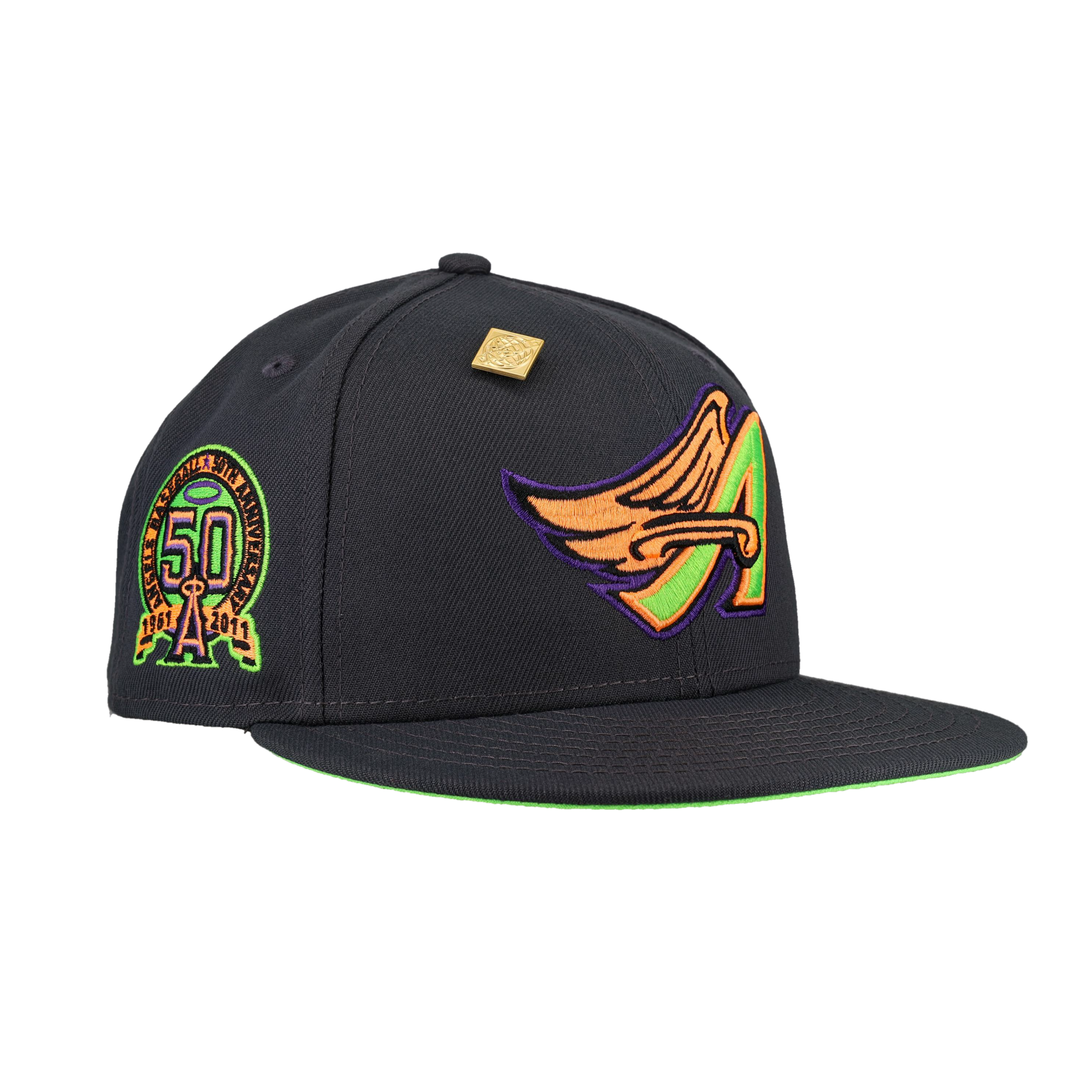 Anaheim Angels 50th Anniversary Patch Grey New Era 59Fifty Fitted Hat