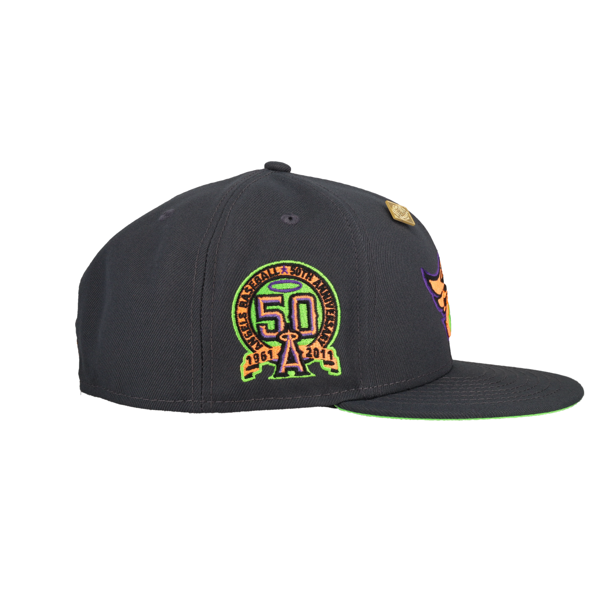 Anaheim Angels 50th Anniversary Patch Grey New Era 59Fifty Fitted Hat