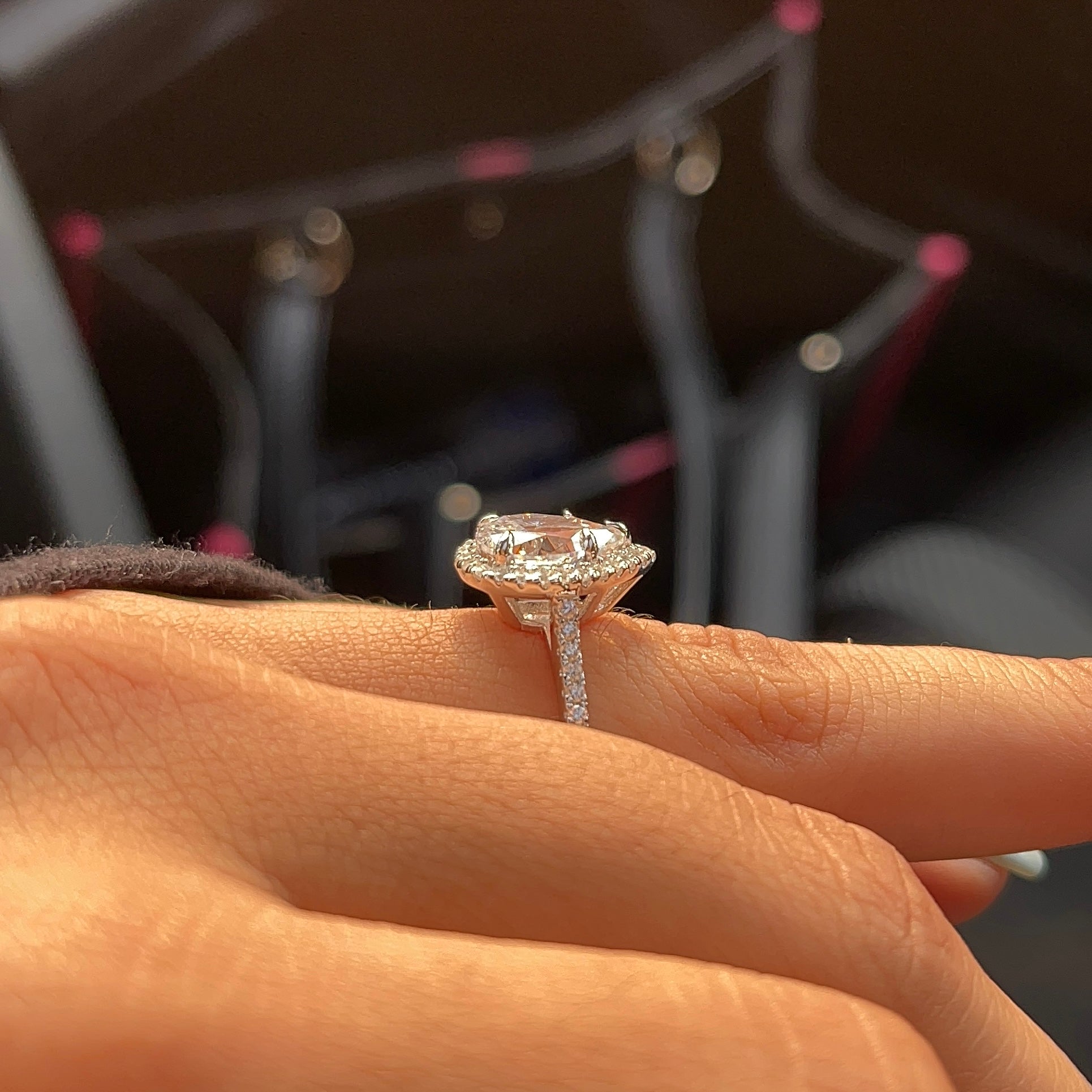 2.0ct Pink Moissanite Lab Diamond Ring