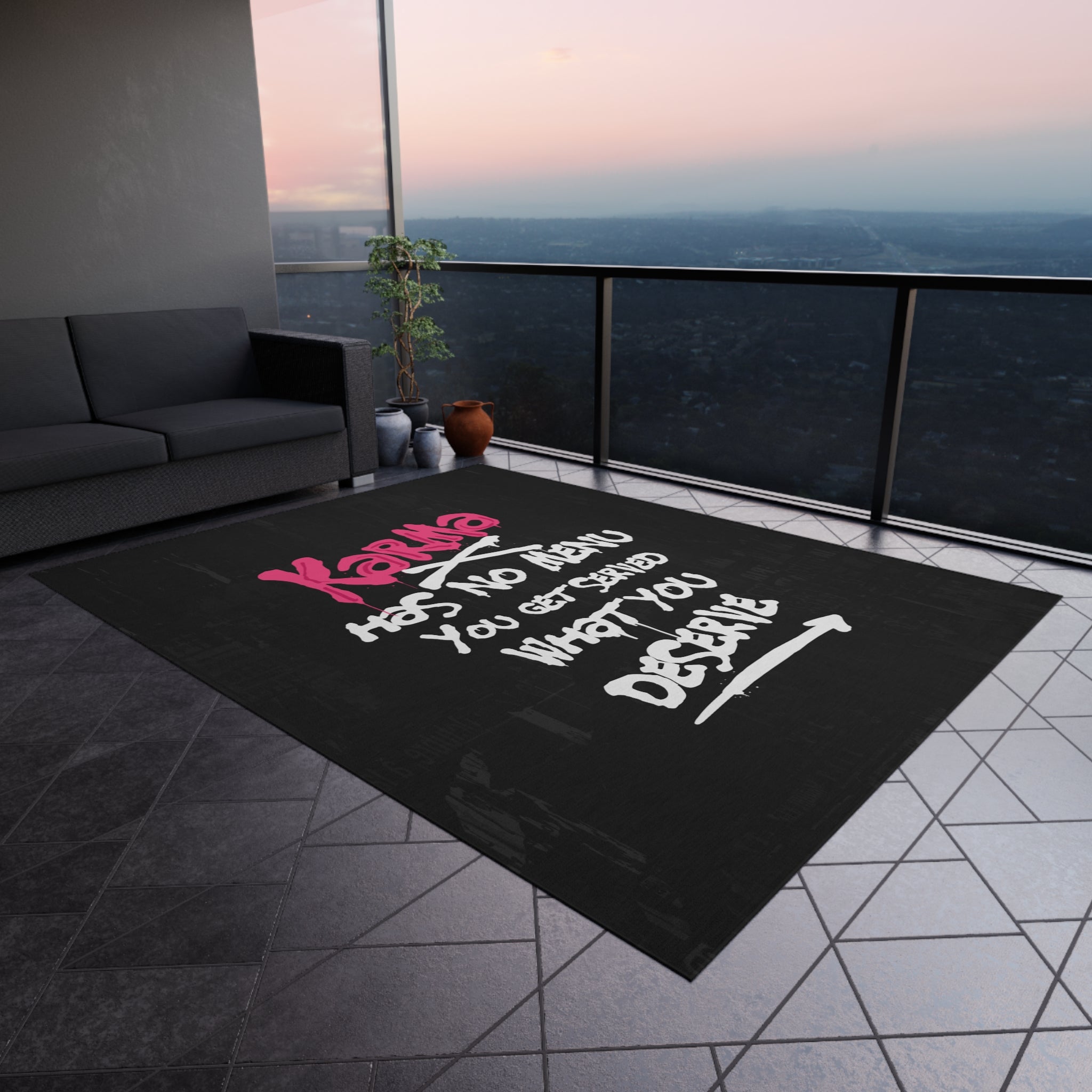 Karma Has No Menu Rug