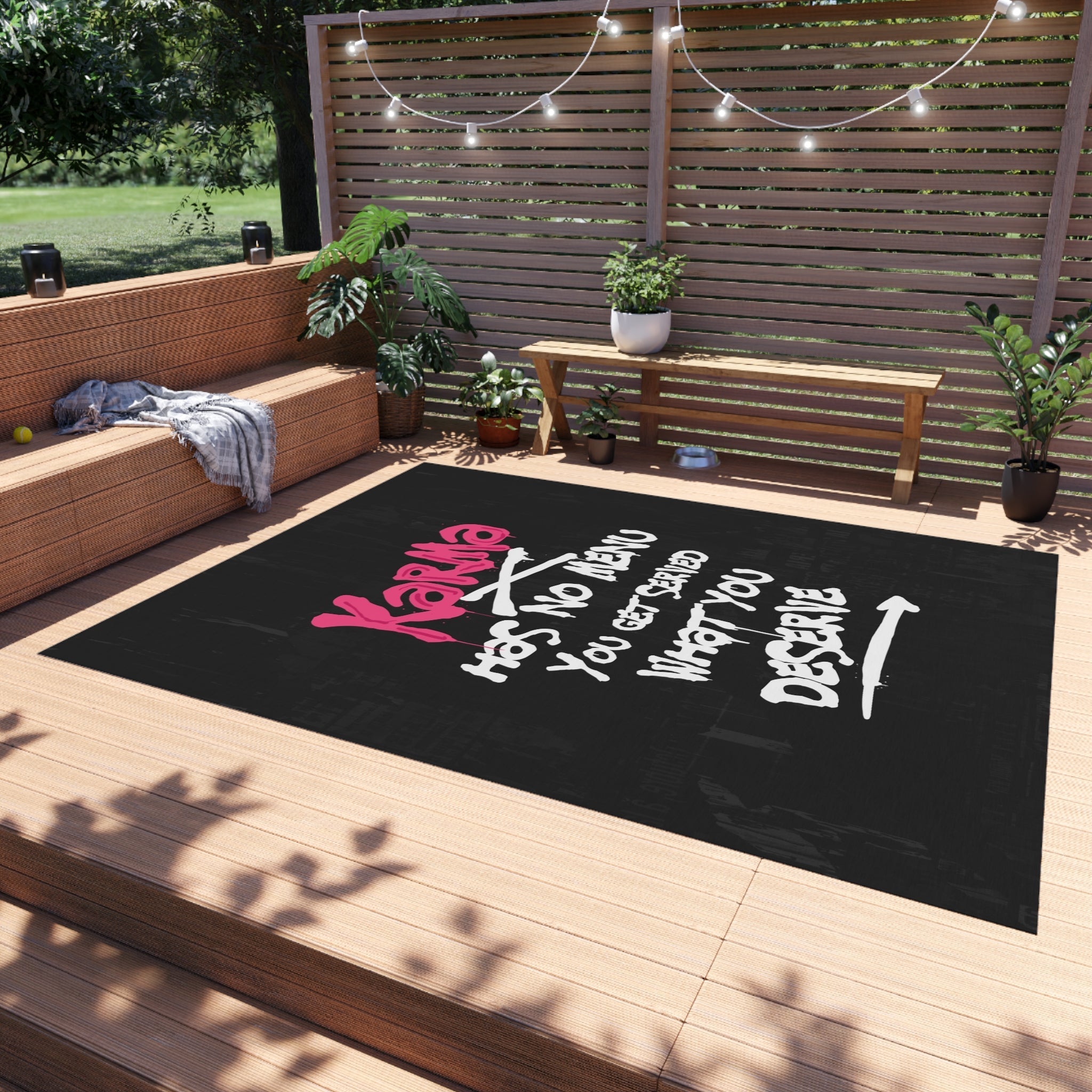 Karma Has No Menu Rug