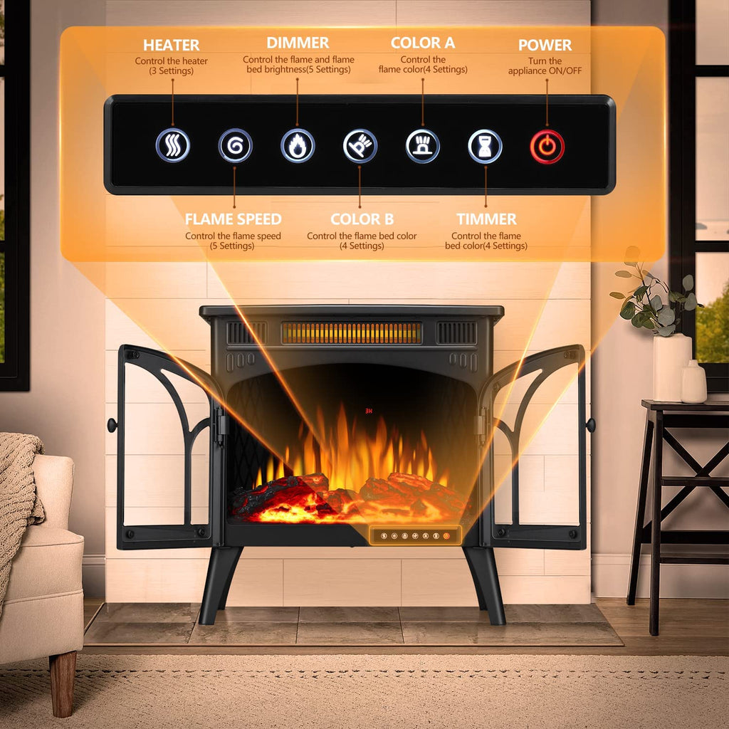 25 Inches 3D Infrared  Free Standing Electric Fireplace Stove S230B