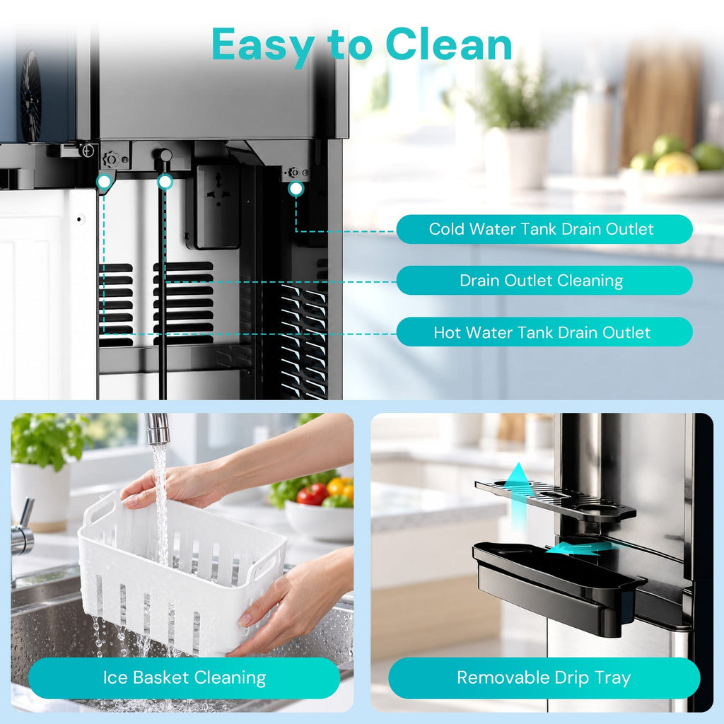 Kismile 4 in 1 Water Cooler Dispenser with Ice Maker