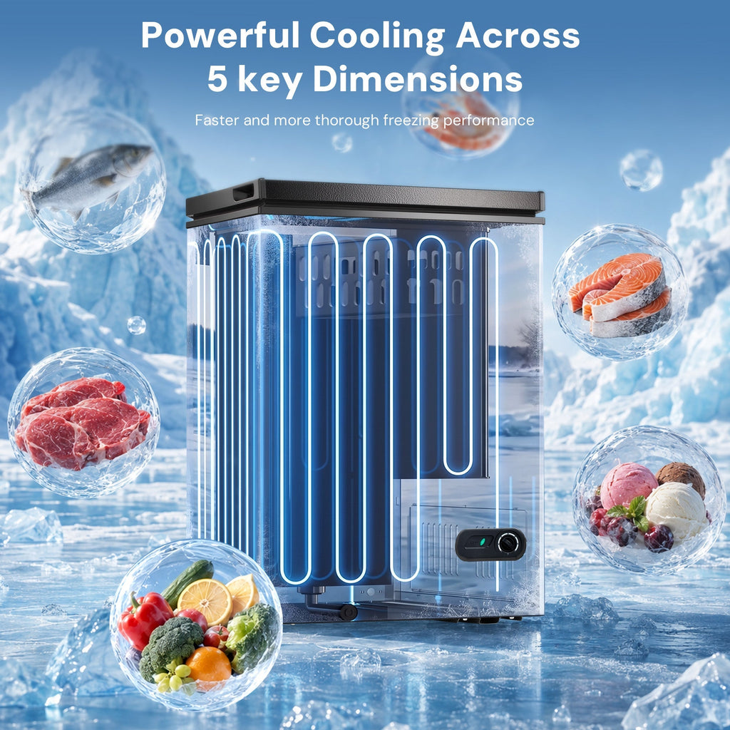 3.5 Cubic Feet Chest Freezer with 2 Removable Baskets D5897H