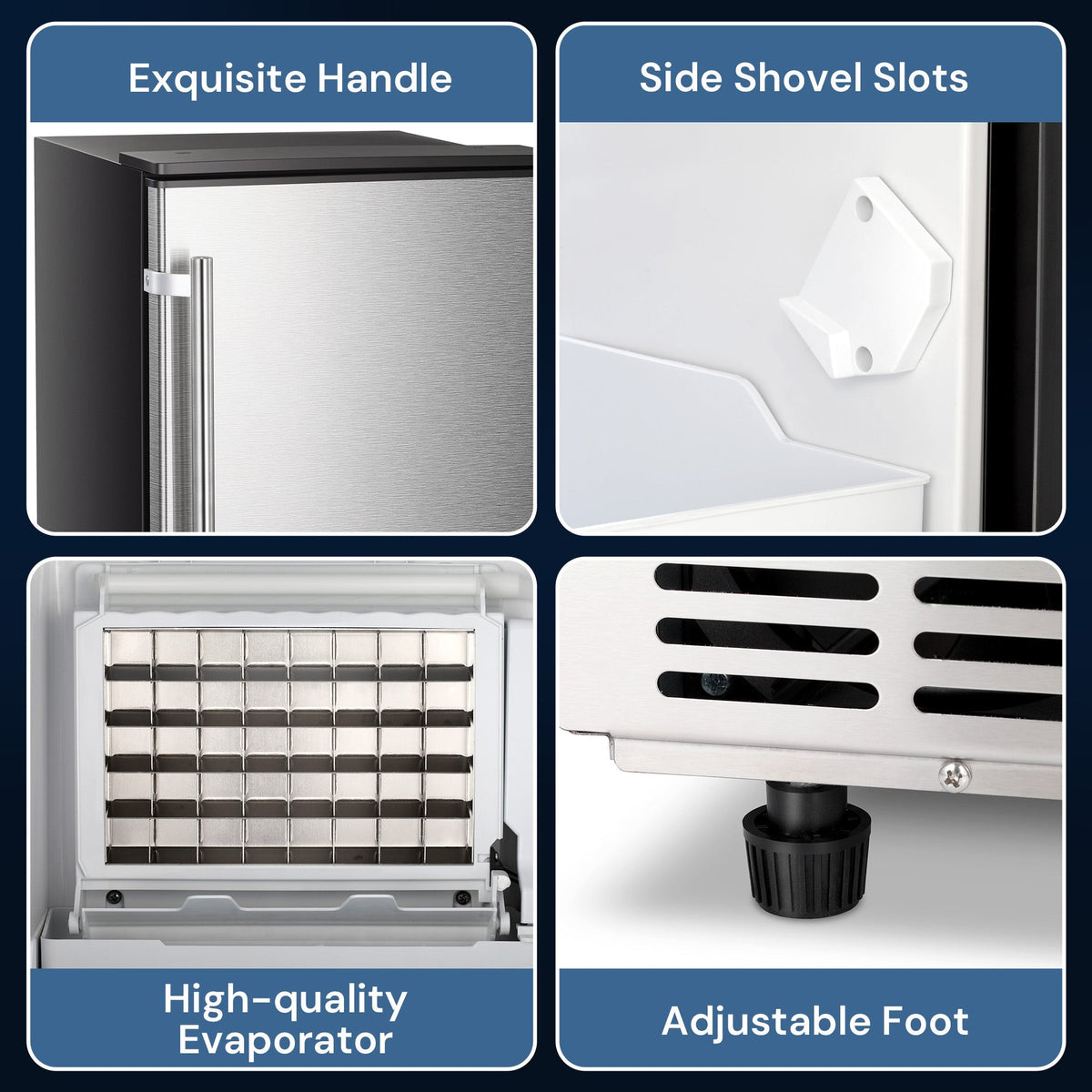 Kismile Commercial Built-in Ice Maker Machine,80Lbs/Day,Under Counter Ice Cube Maker with 24H Timer,Built-in Freestanding Ice Maker for Home & Office(Silver)