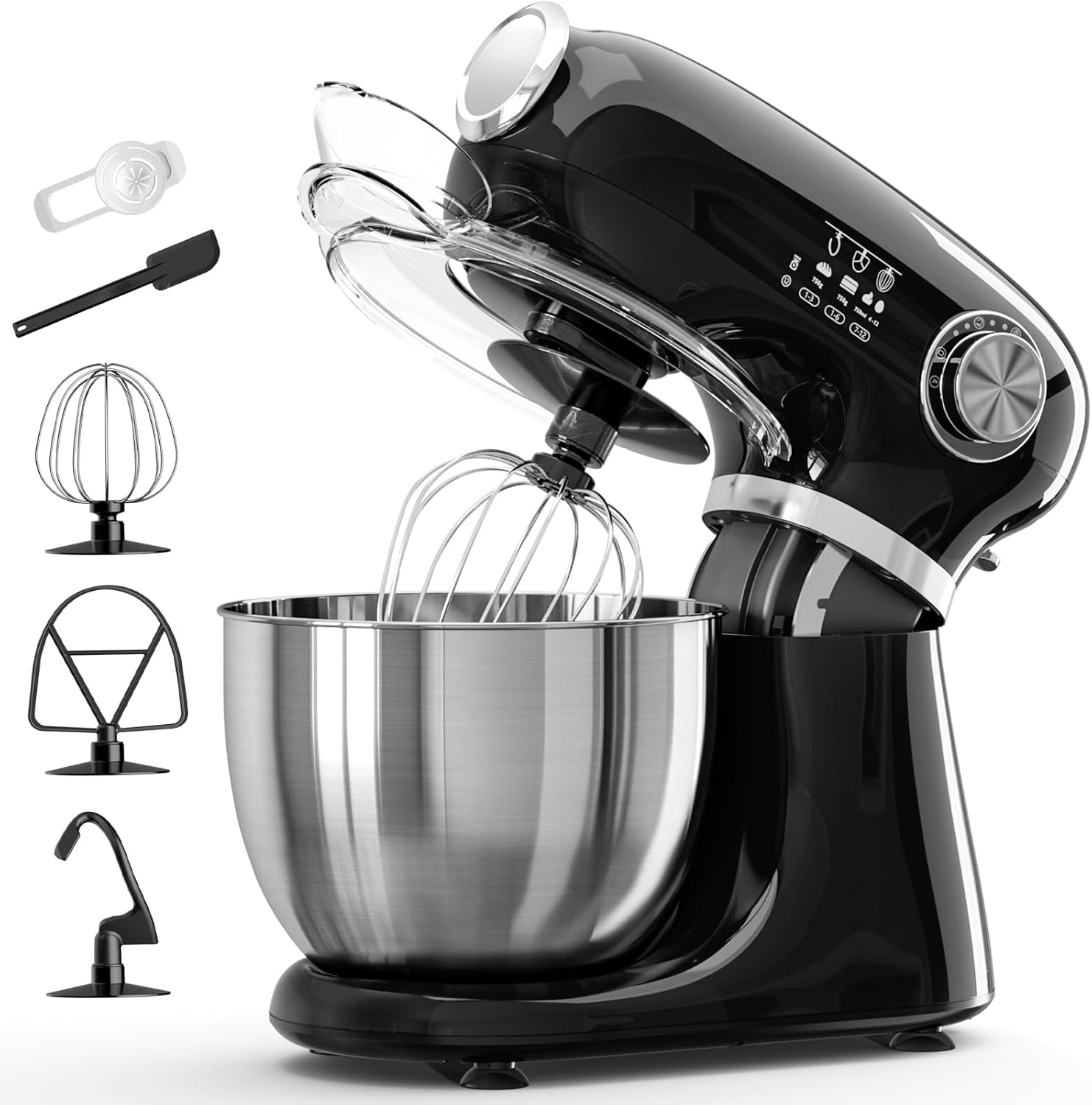 Kismile Stand Mixer, 5.5-Quart Electric Mixer with 12 Speeds CF3715