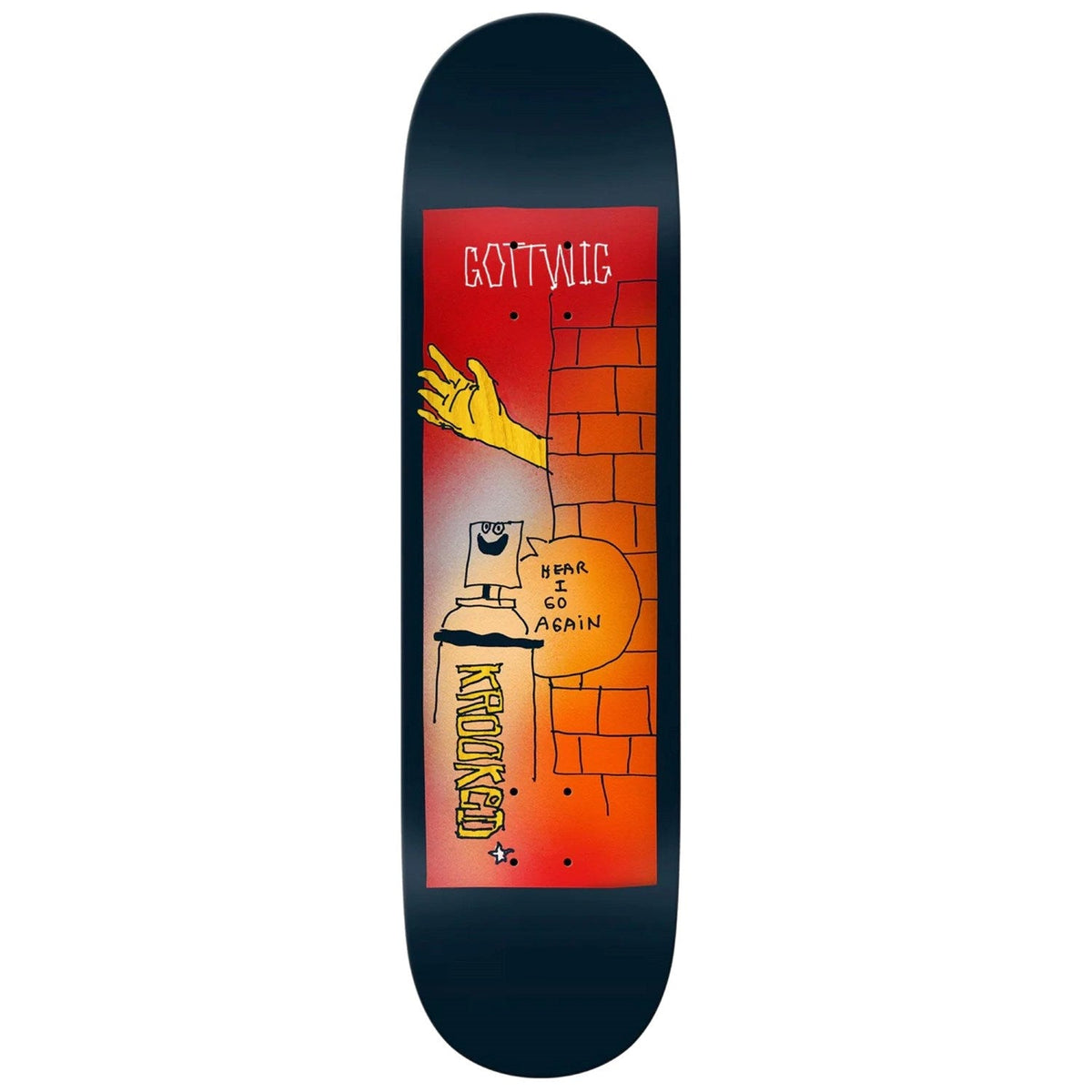 Krooked Gottwig Aerosol Skateboard Deck - 8.25″