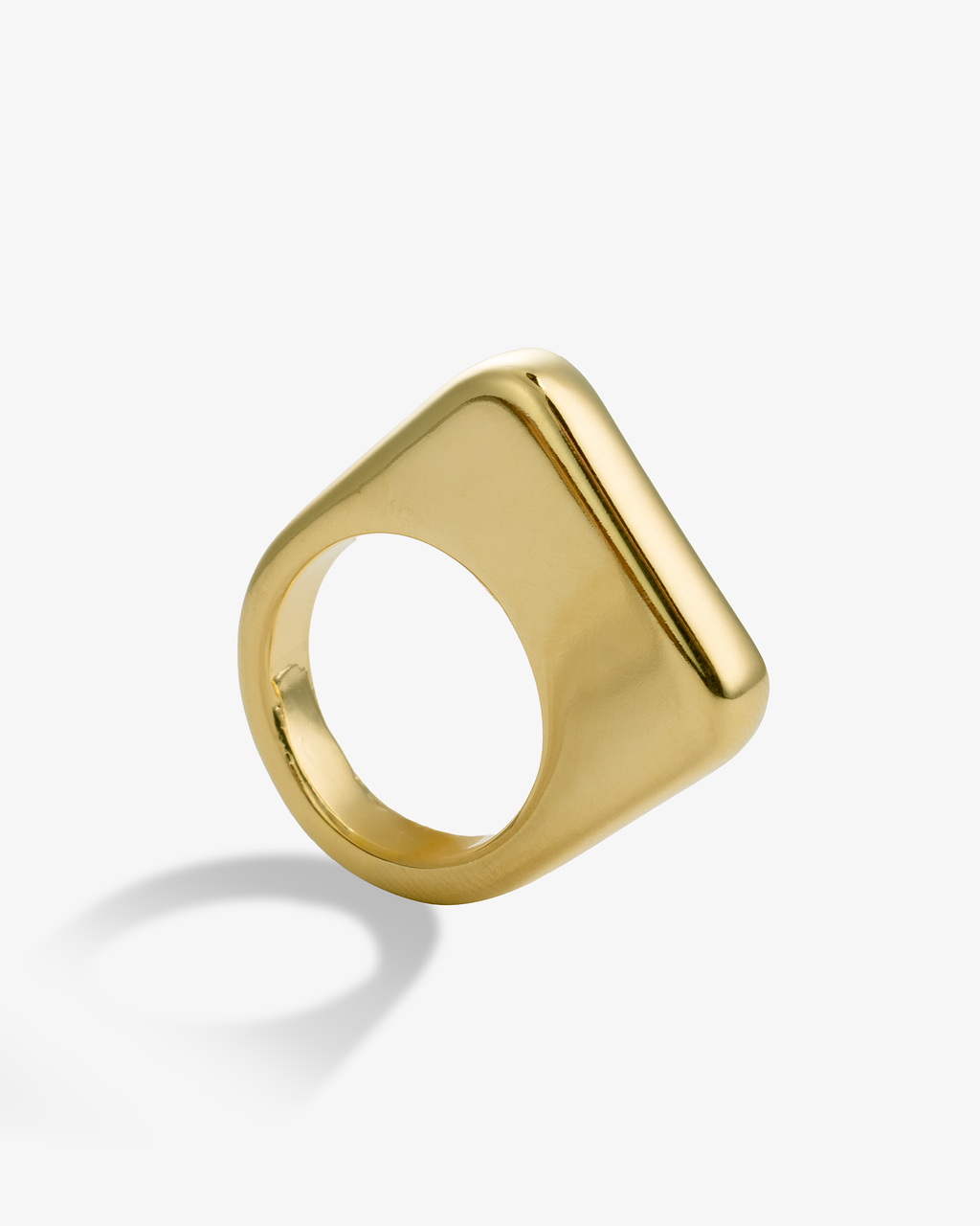 Lily Chunky Square Gold Signet Statement Ring