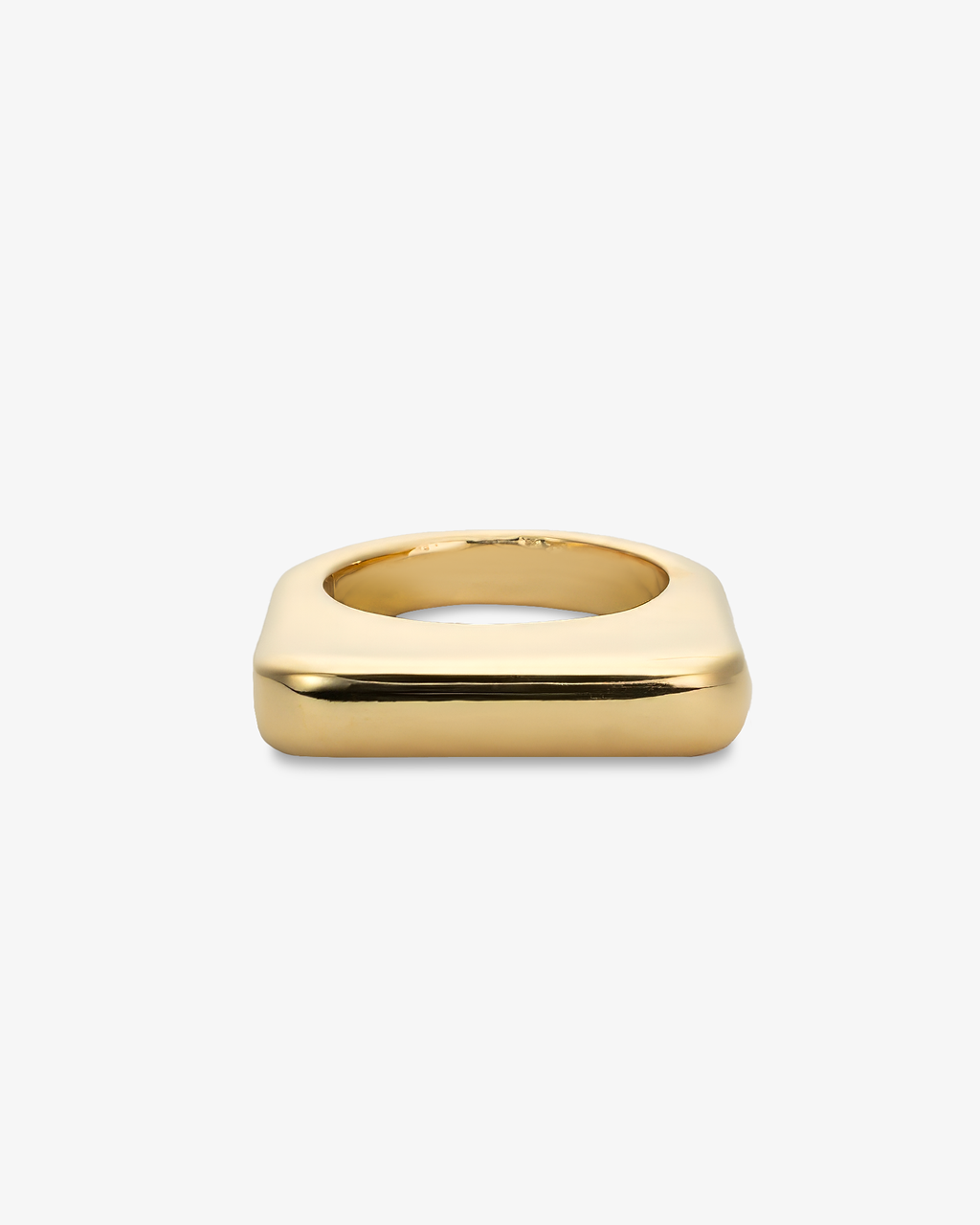 Lily Chunky Square Gold Signet Statement Ring