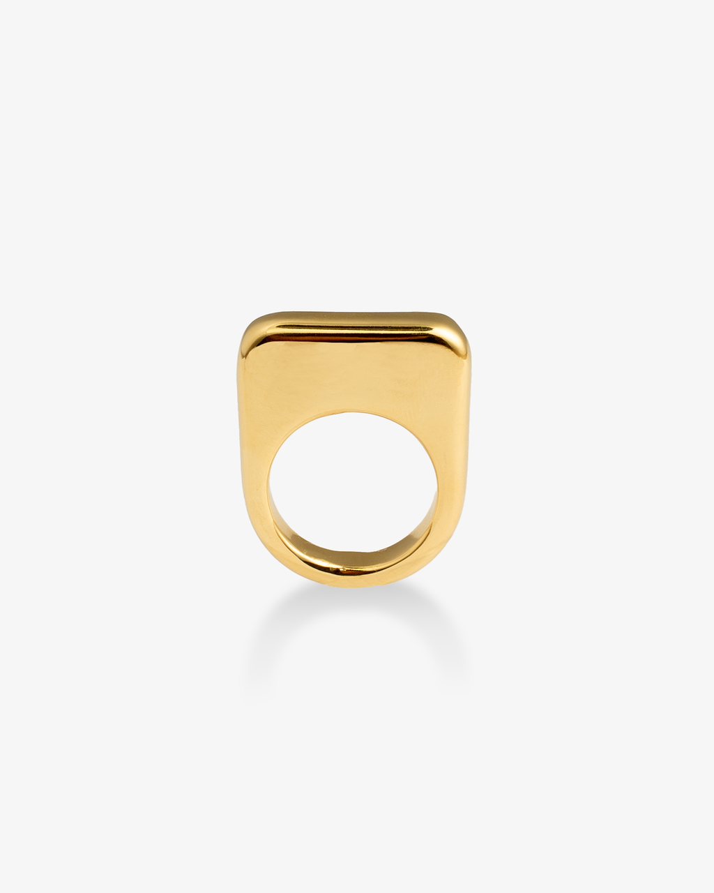 Lily Chunky Square Gold Signet Statement Ring