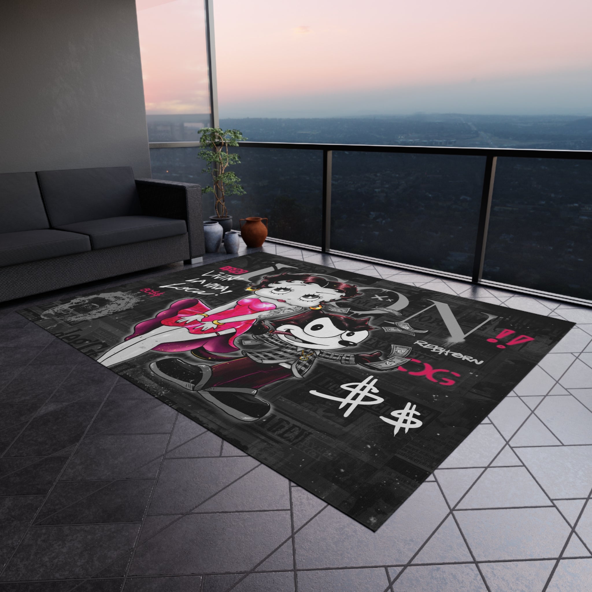 Livin La Vida Loca Black&Gold Rug