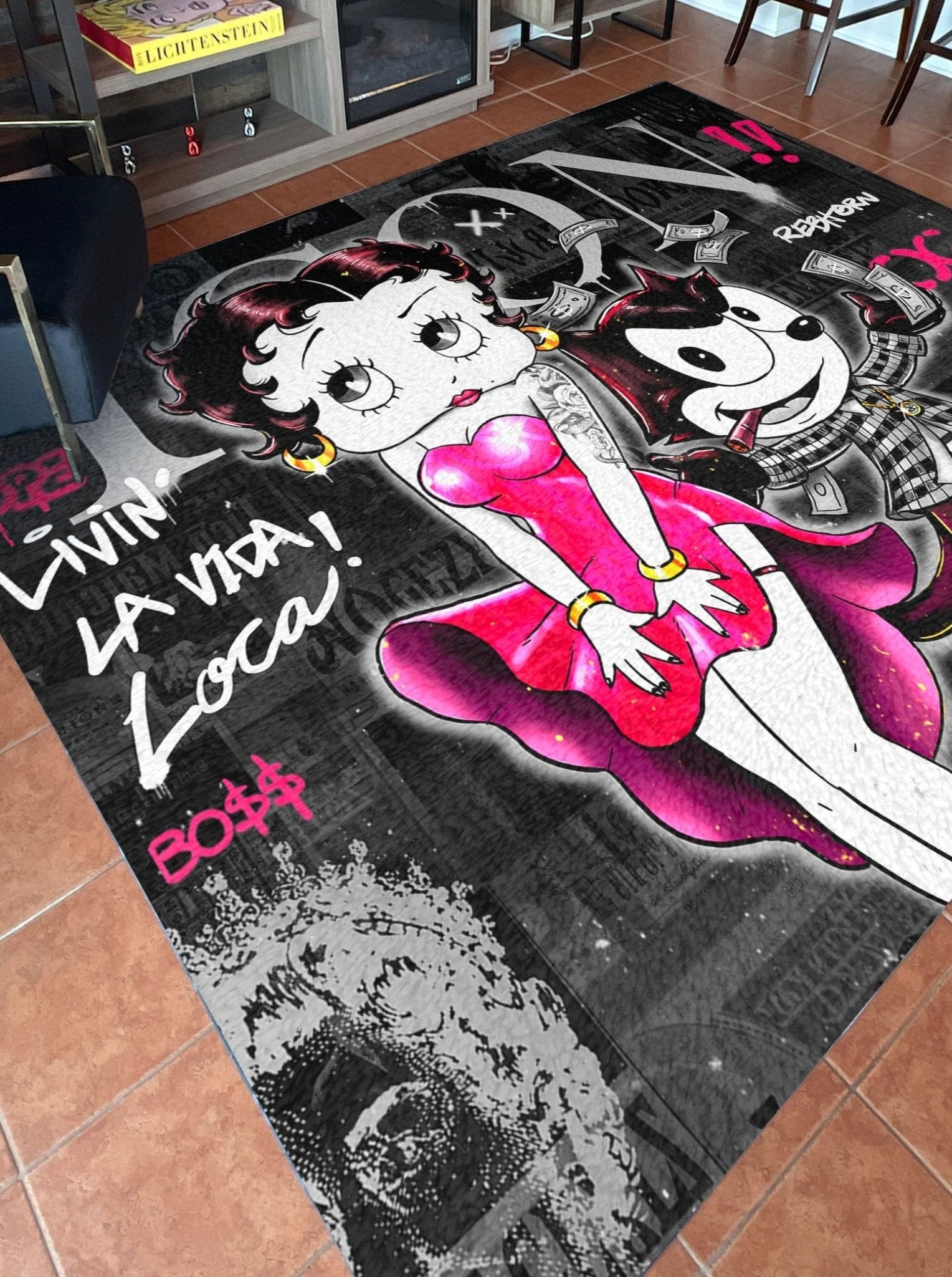 Livin La Vida Loca Black&Gold Rug