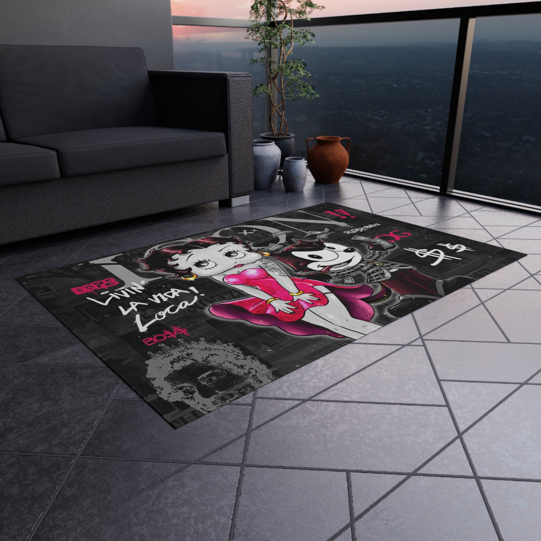 Livin La Vida Loca Black&Gold Rug