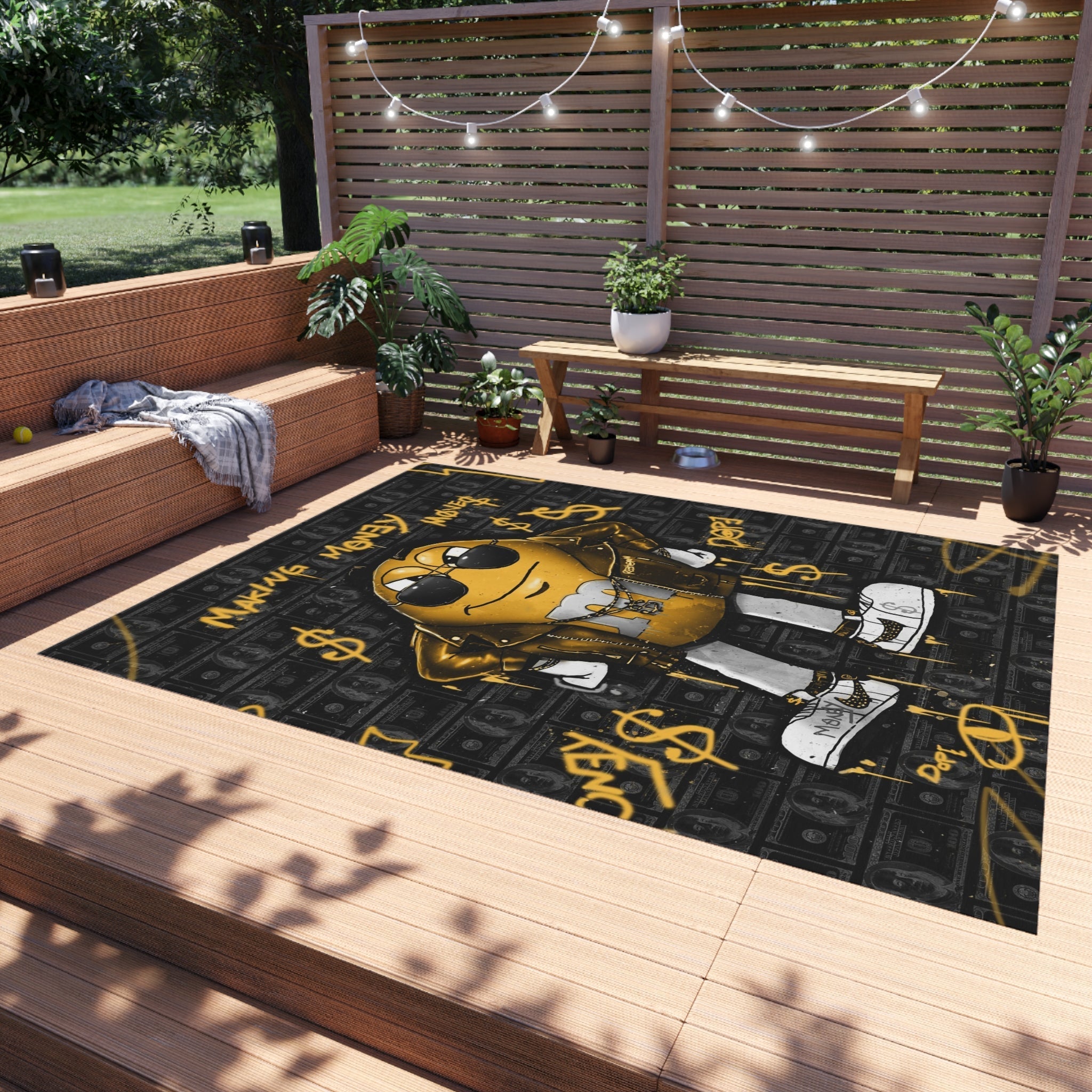 Making Money Moves Black & Yellow Motivational Rug