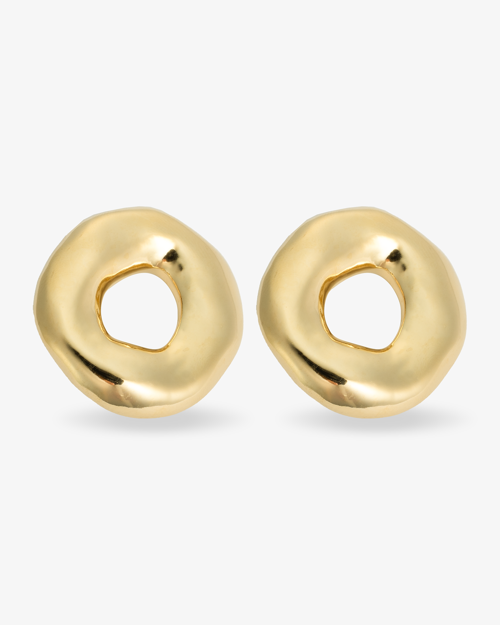 Mary Organic Donut Gold Statement Earrings
