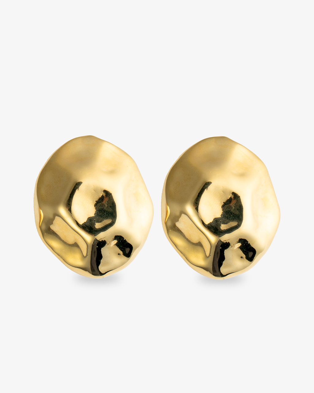Mayara Oversized Organic Gold Stud Earrings