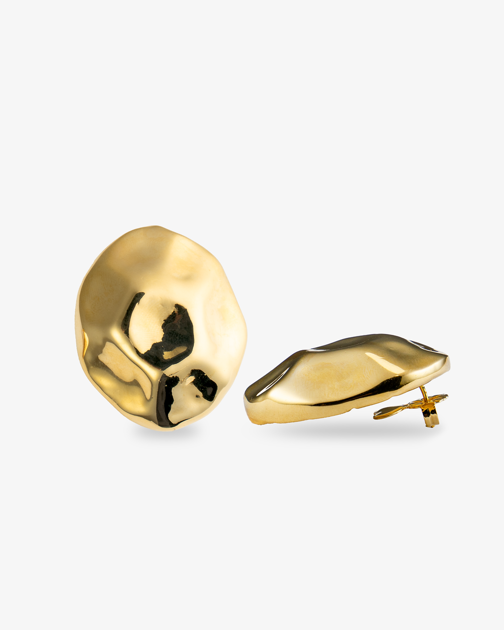 Mayara Oversized Organic Gold Stud Earrings