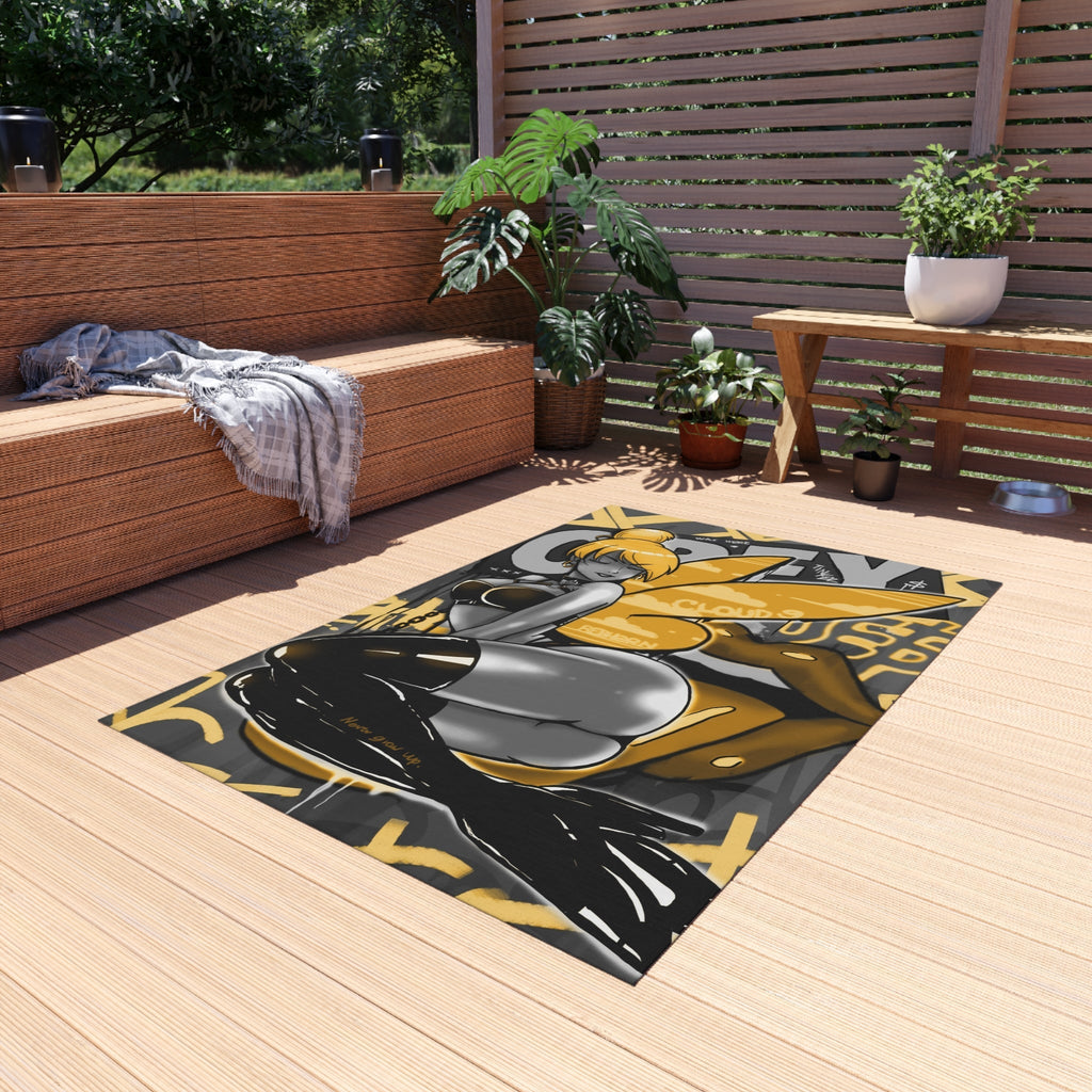 Obey w/ Tinker Bell Sensual Black&Gold Rug