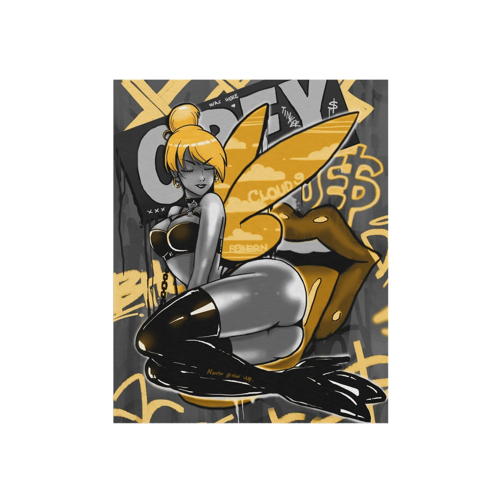 Obey w/ Tinker Bell Sensual Black&Gold Rug