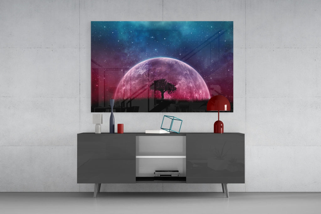 Mystical Night Glass Wall Art