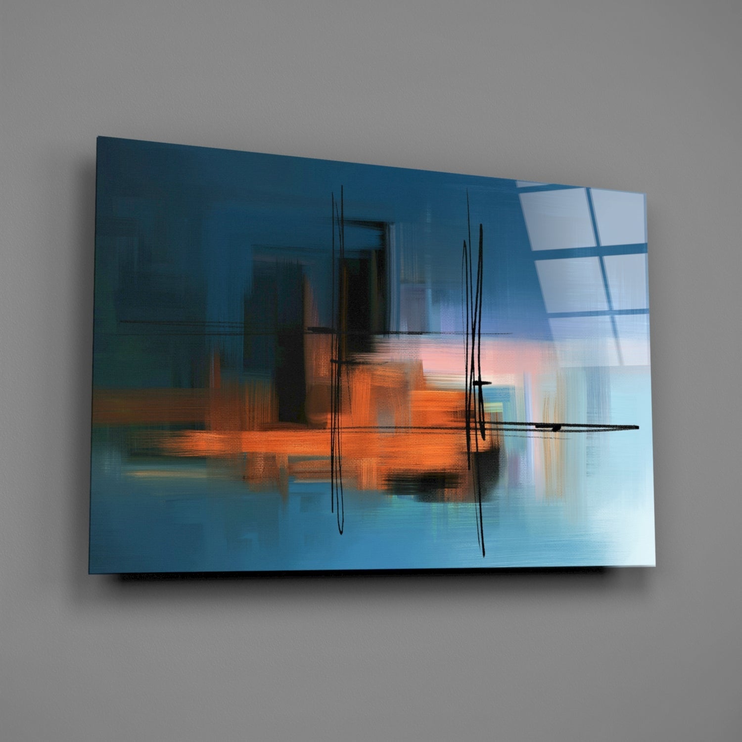 Abstract Silhouette Glass Wall Art