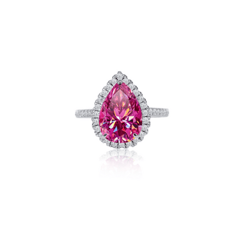 2.0ct Pear Cut Moissanite Diamond Engagement Ring