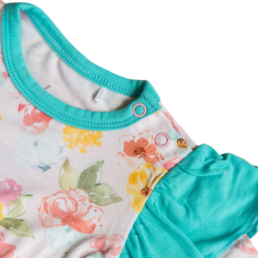 Kayelee Floral Bamboo Peplum + Bummie Set