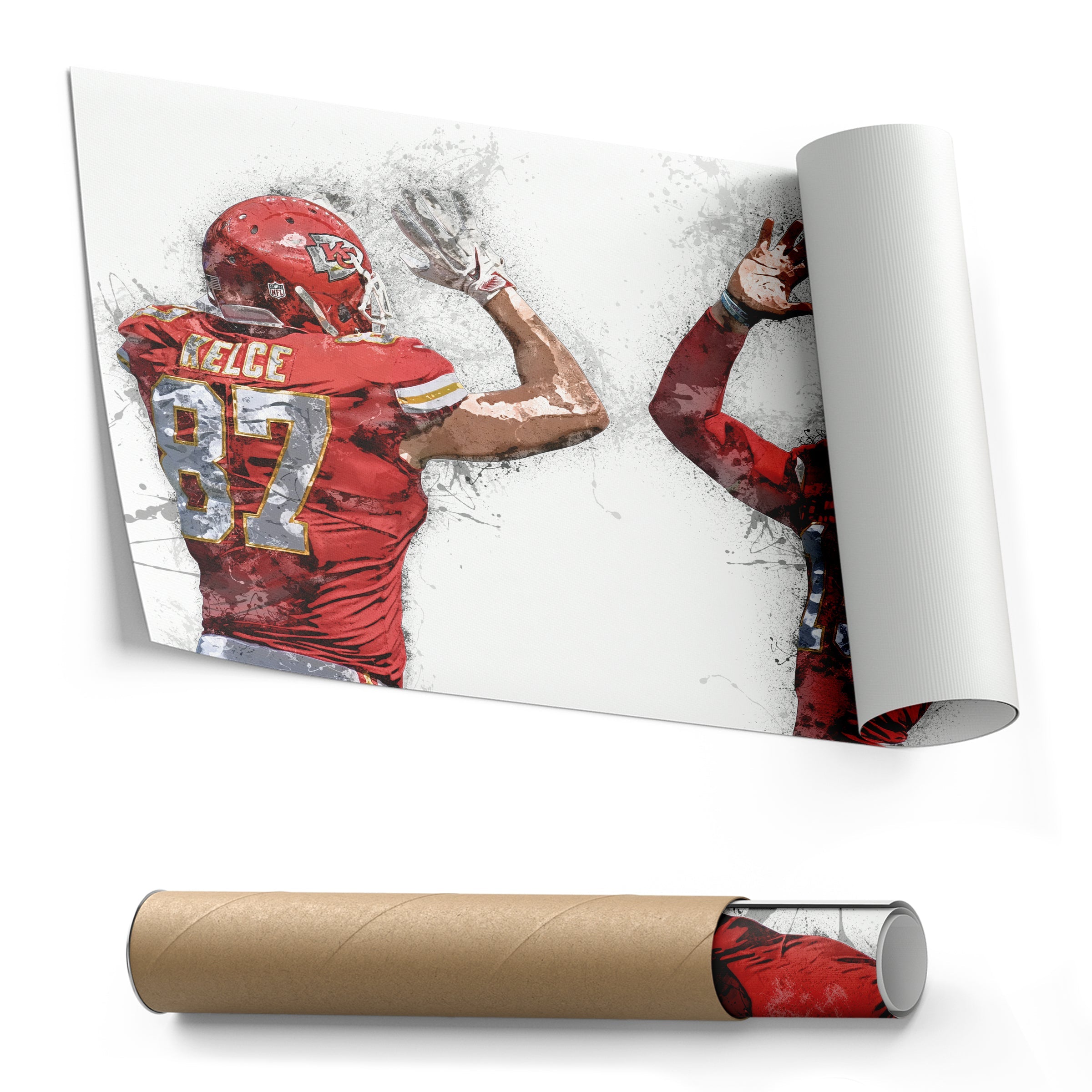 Patrick Mahomes & Travis Kelce Canvas Art – Kansas City Chiefs Wall Decor