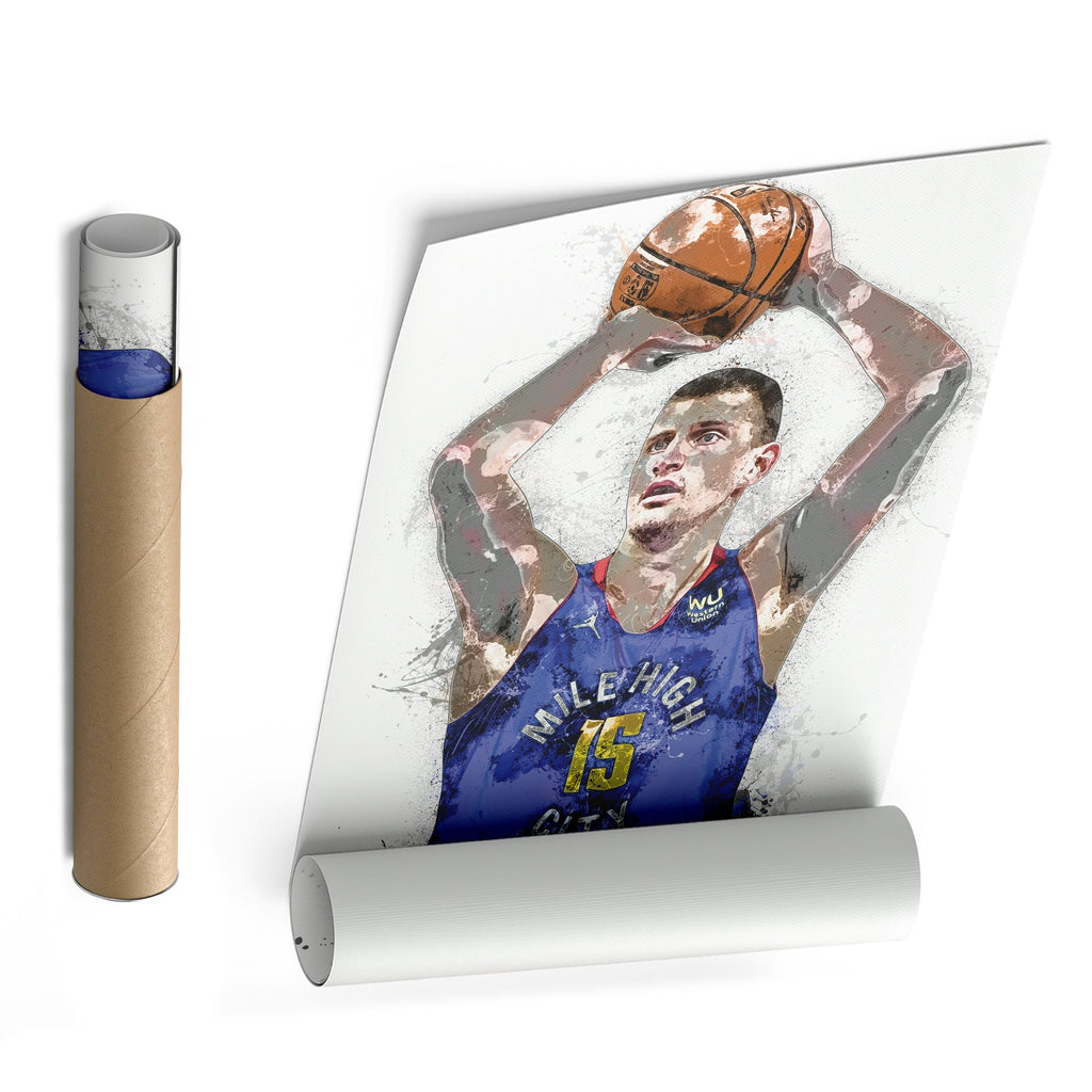 Nikola Jokic Canvas Art – Denver Nuggets Wall Decor