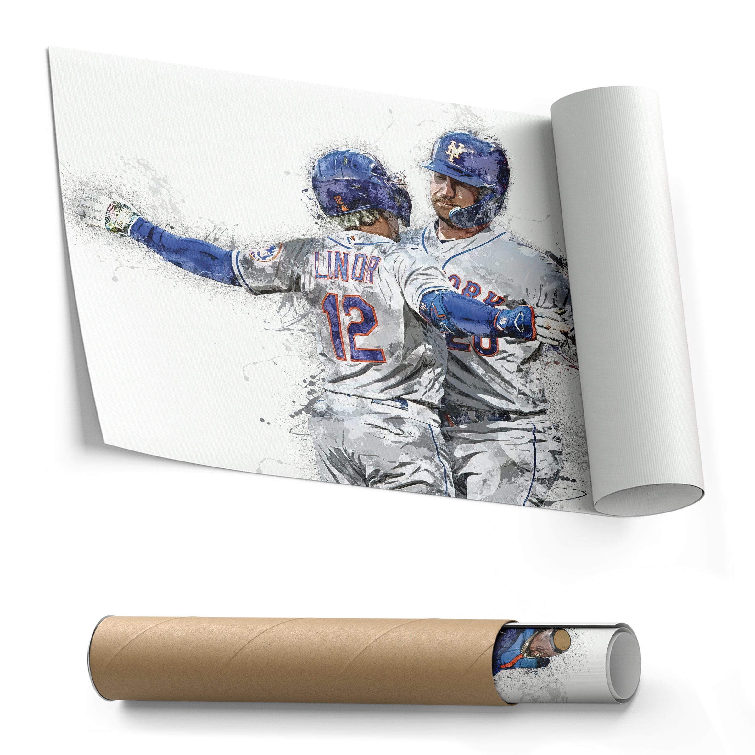 Francisco Lindor & Pete Alonso Canvas Art – New York Mets Wall Decor