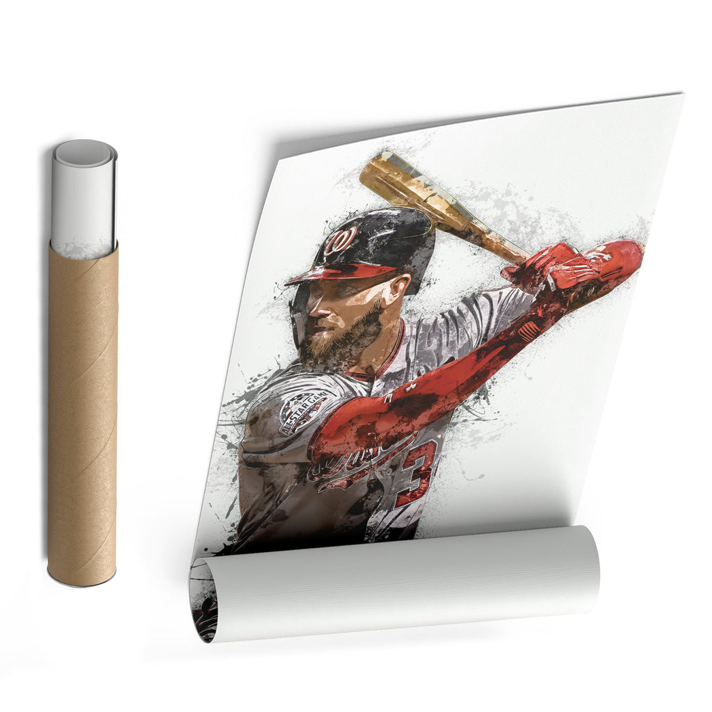 Bryce Harper Canvas Art – Washington Nationals Wall Decor