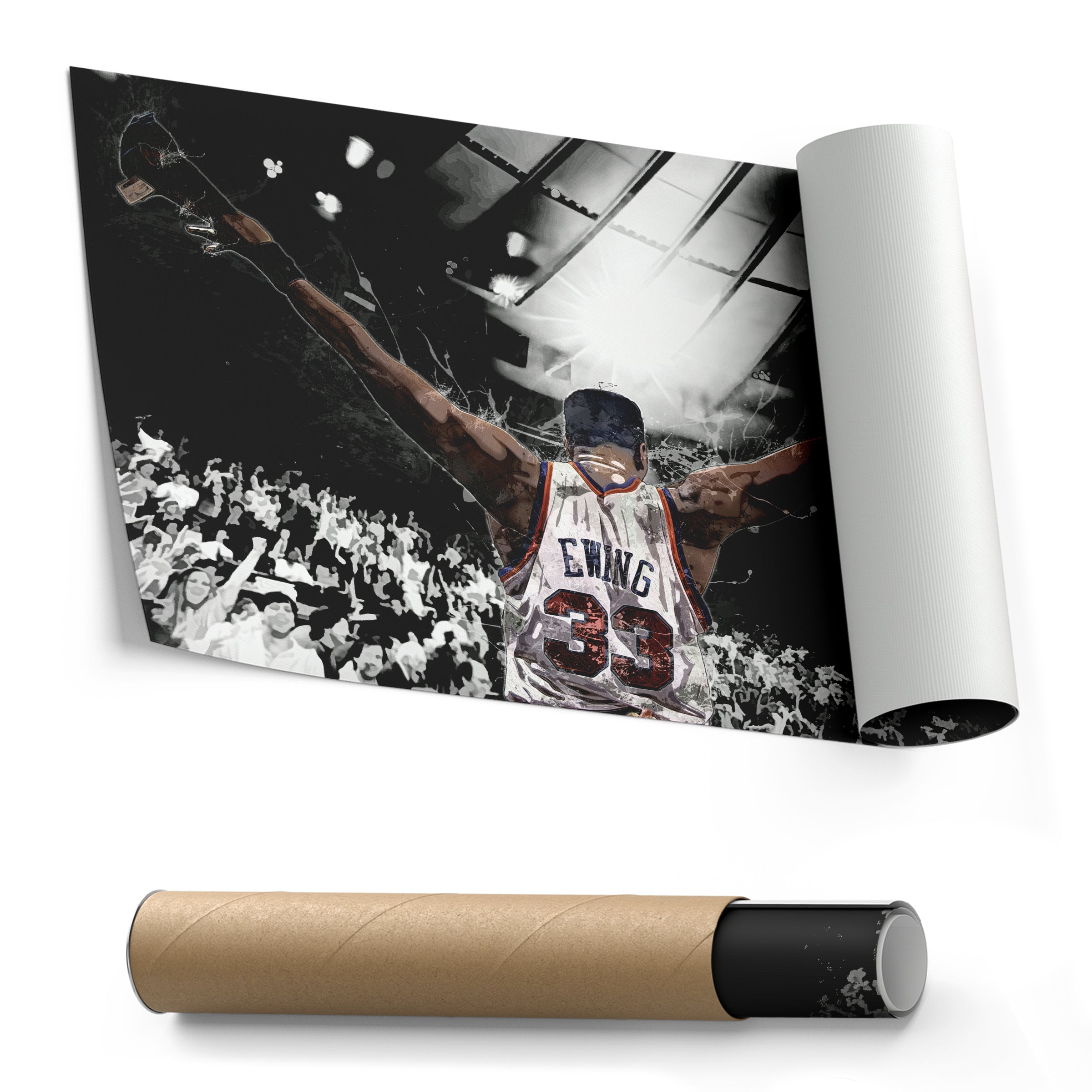 Patrick Ewing Canvas Art – Knicks Basketball Wall Decor