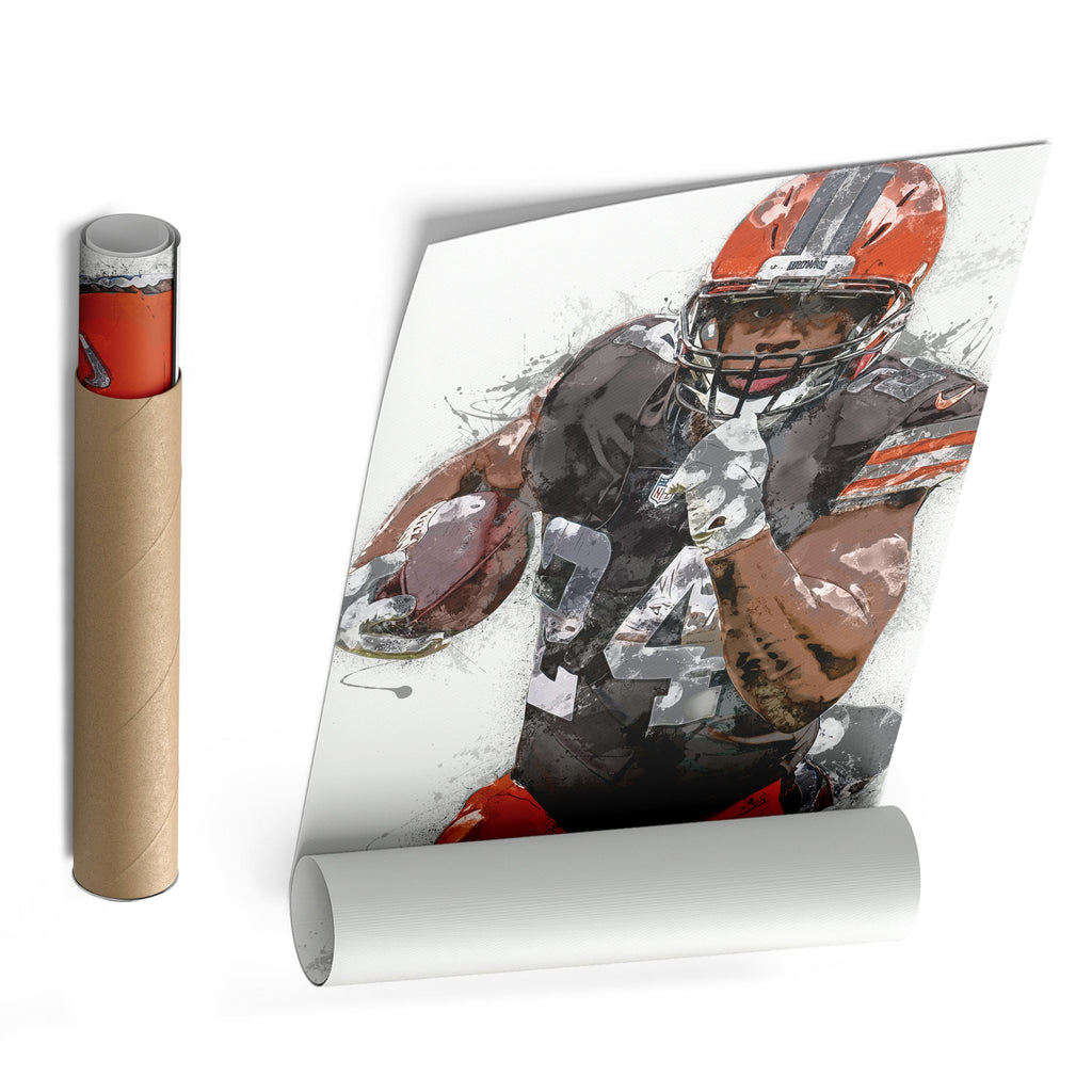 Nick Chubb Canvas Art – Cleveland Browns Wall Decor