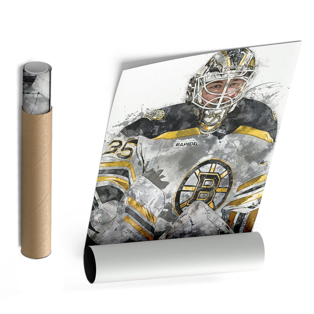 Linus Ullmark Canvas Art – Boston Bruins Wall Decor