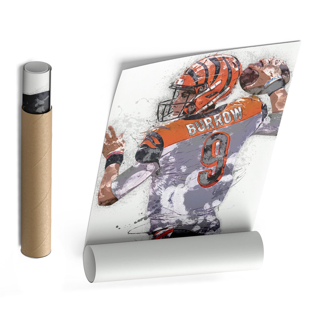 Joe Burrow Bengals Canvas Art – Cincinnati Bengals Wall Decor