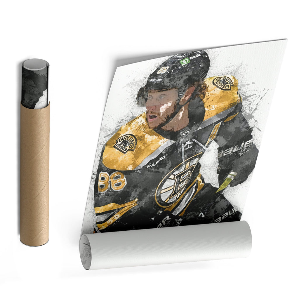 David Pastrnak Canvas Art – Boston Bruins Wall Decor