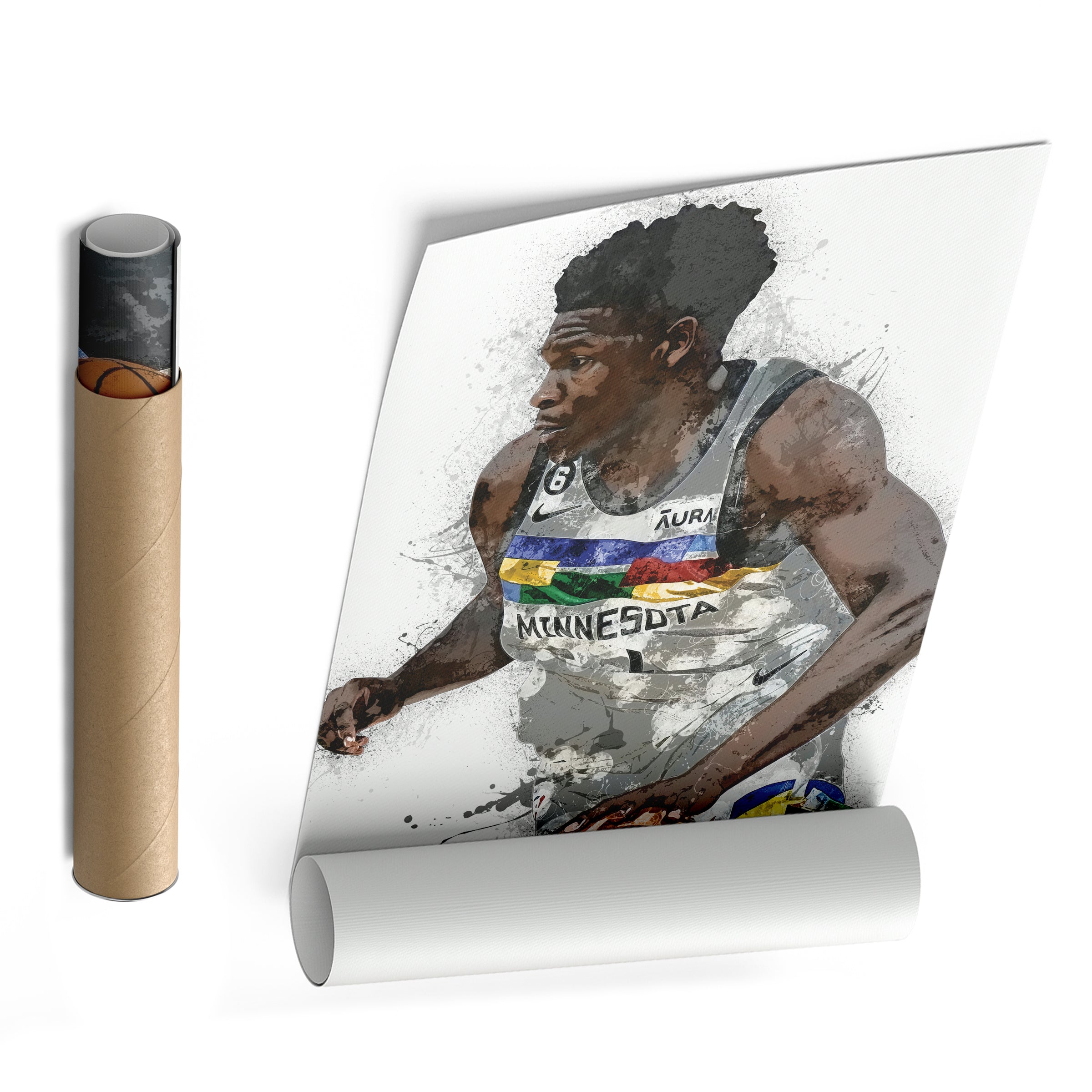 Anthony Edwards Canvas Art – Minnesota Timberwolves Wall Decor