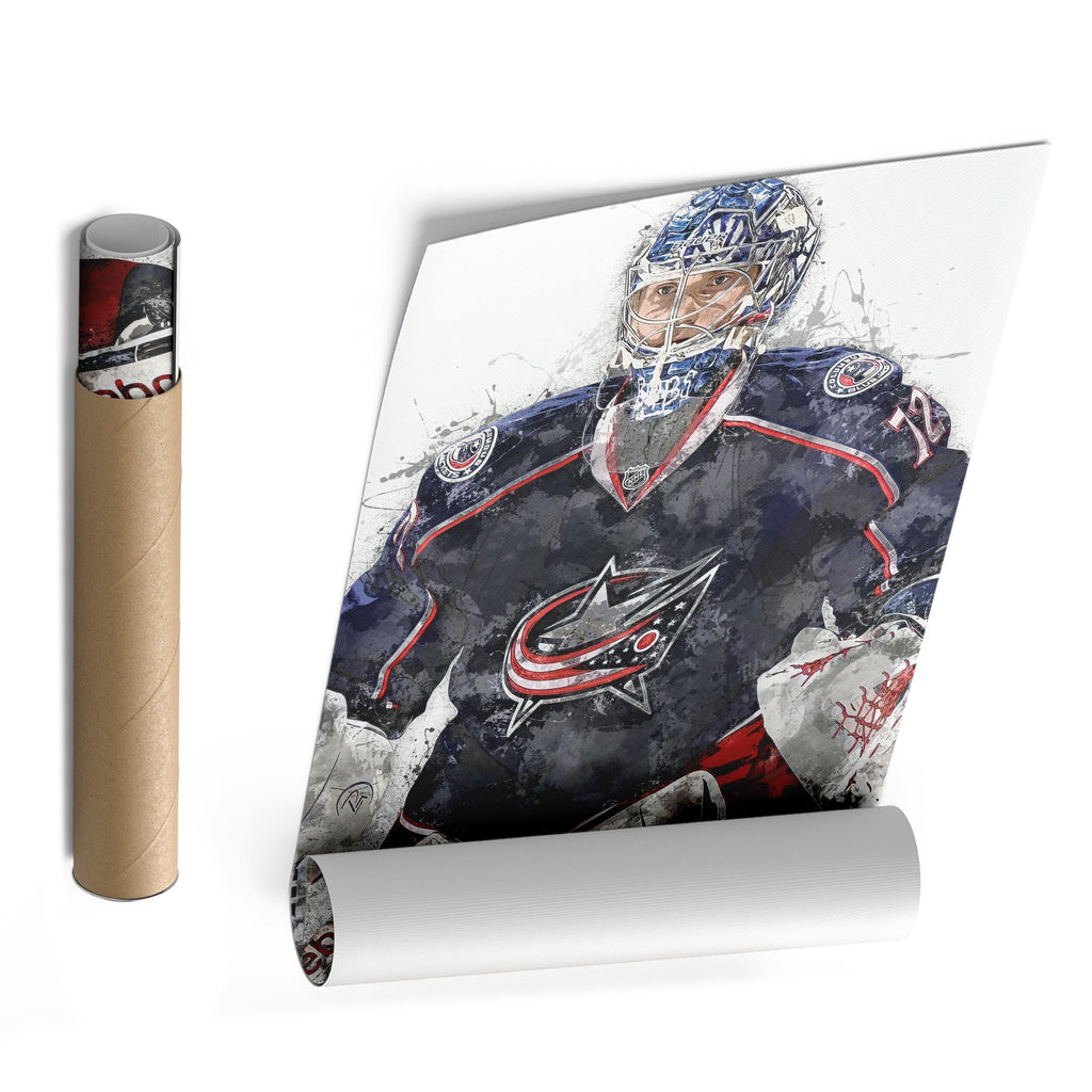 Sergei Bobrovsky Canvas Art – Columbus Blue Jackets Wall Decor