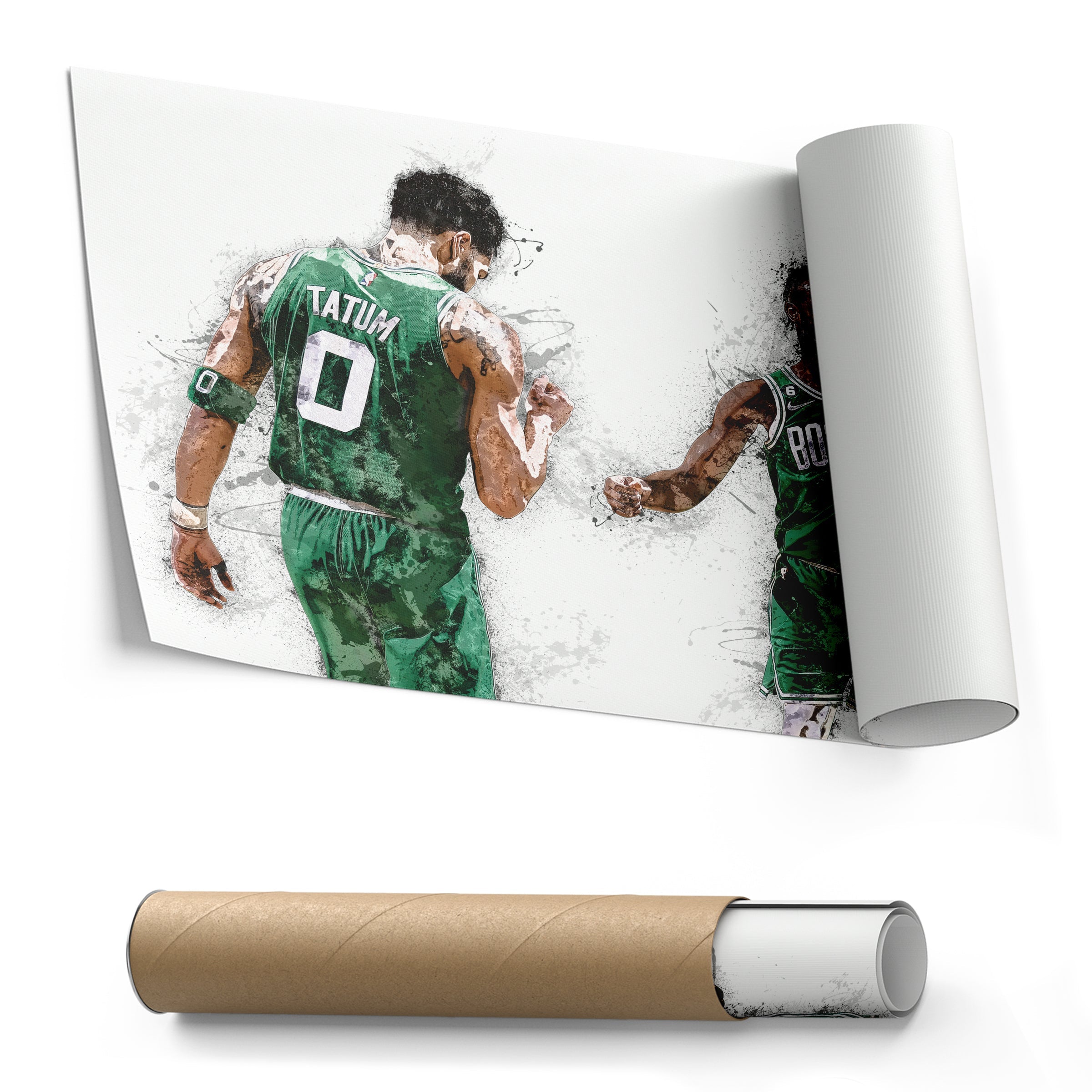 Jaylen Brown & Jayson Tatum Canvas Art – Boston Celtics Wall Decor