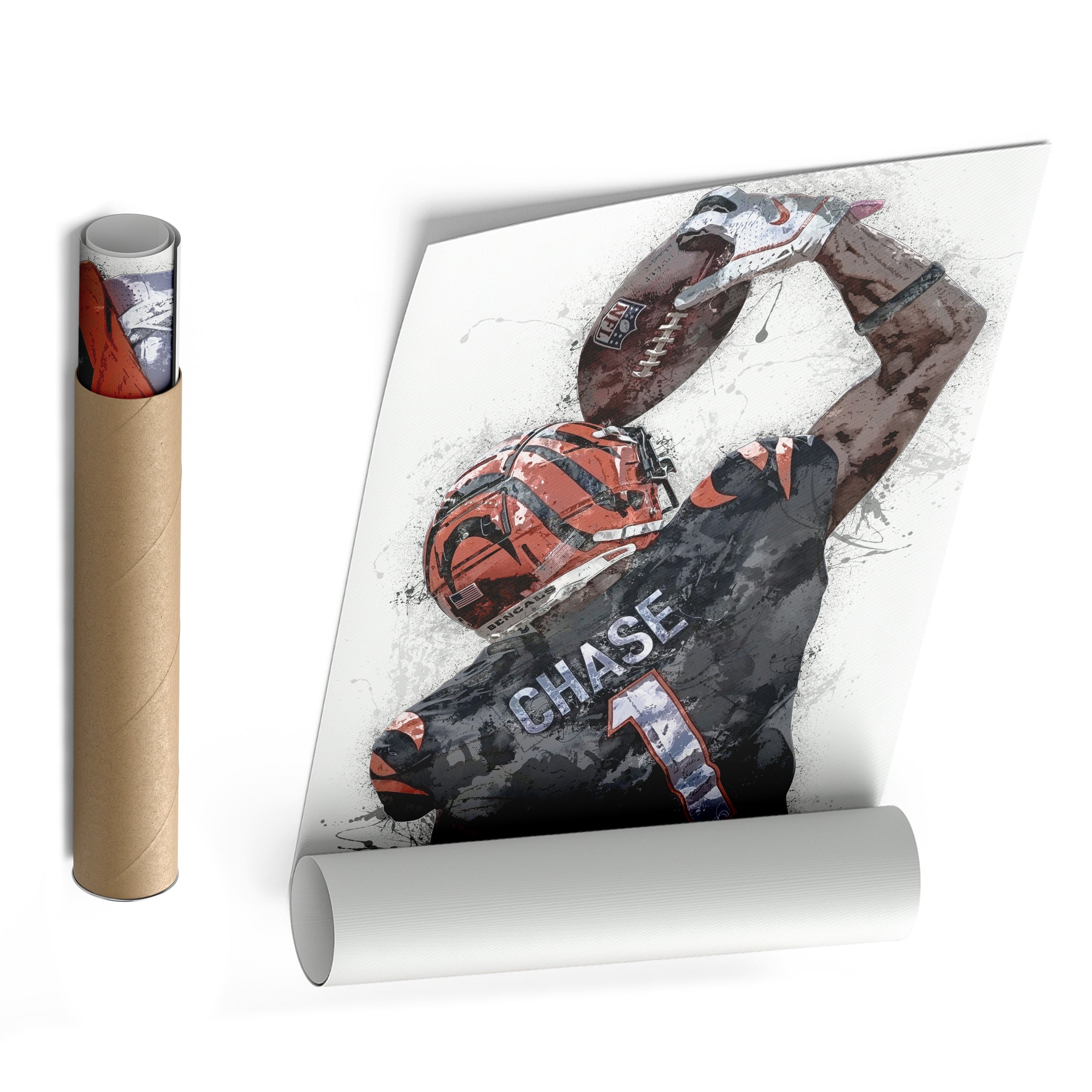 Ja'Marr Chase Bengals Canvas Art – Cincinnati Bengals Wall Decor