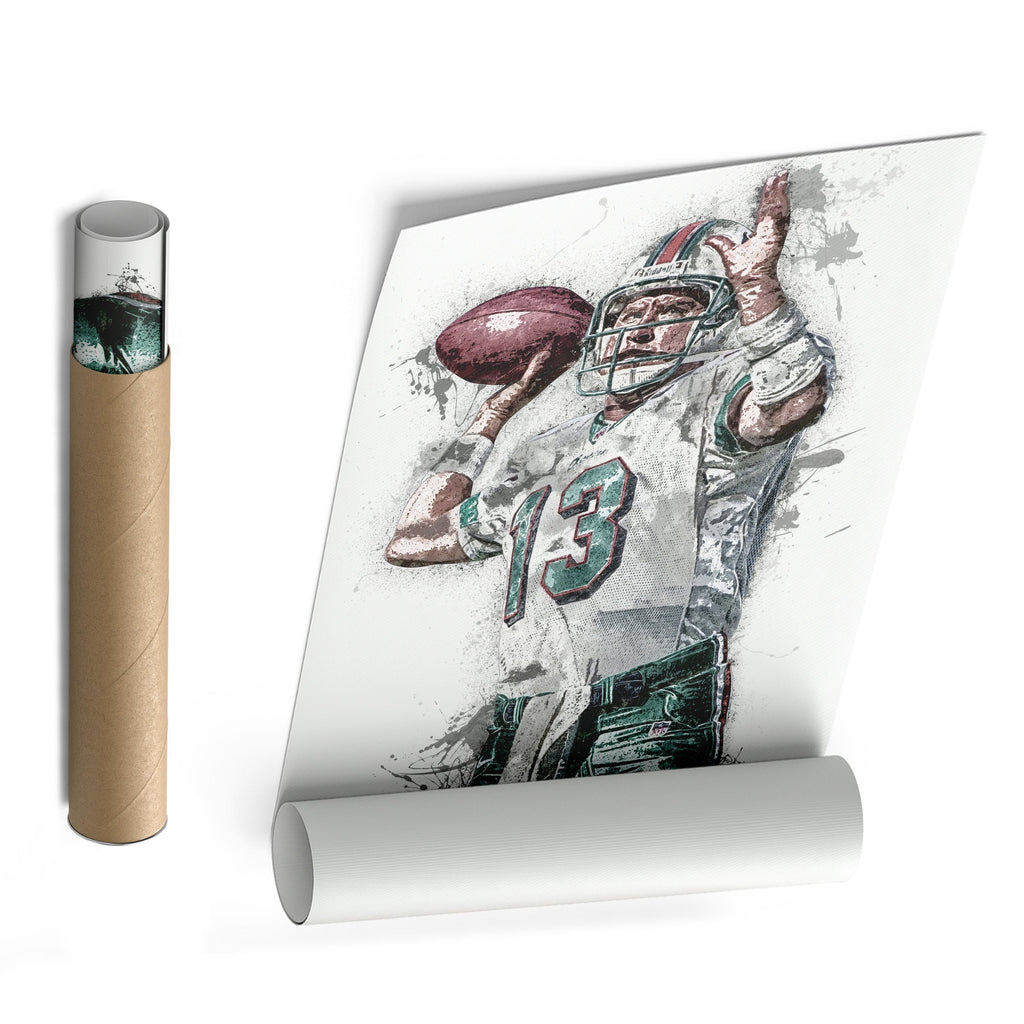 Dan Marino Canvas Art – Miami Dolphins Wall Decor